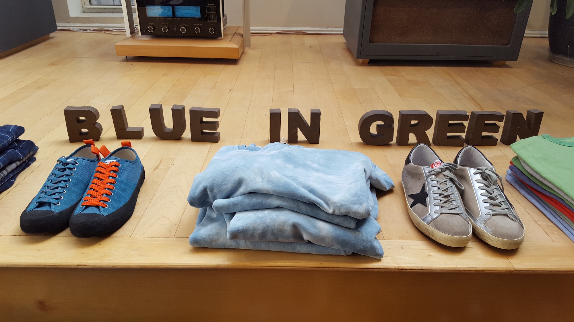 Clothing and shoes at Blue in Green