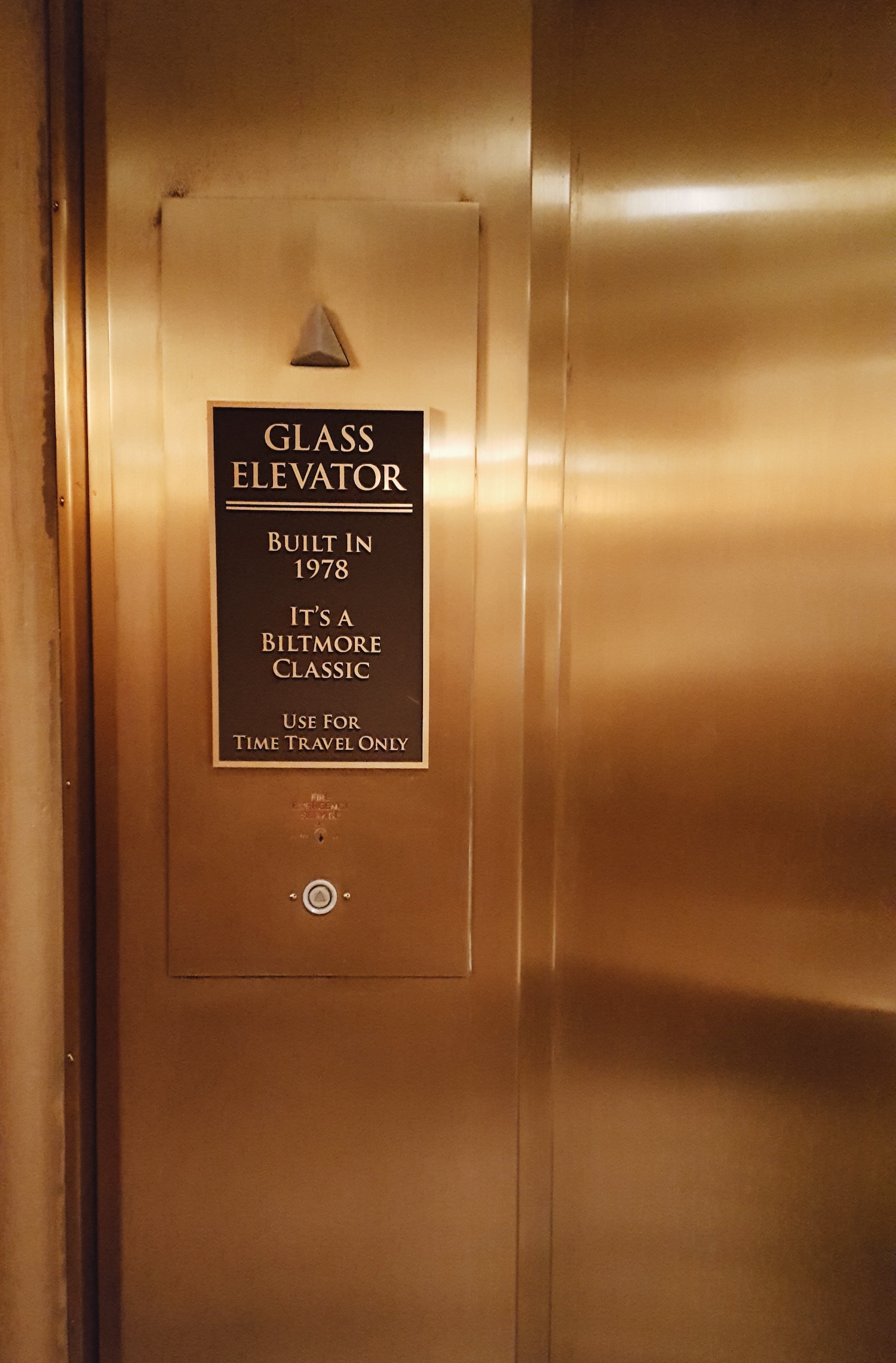 The elevator at Providence Biltmore