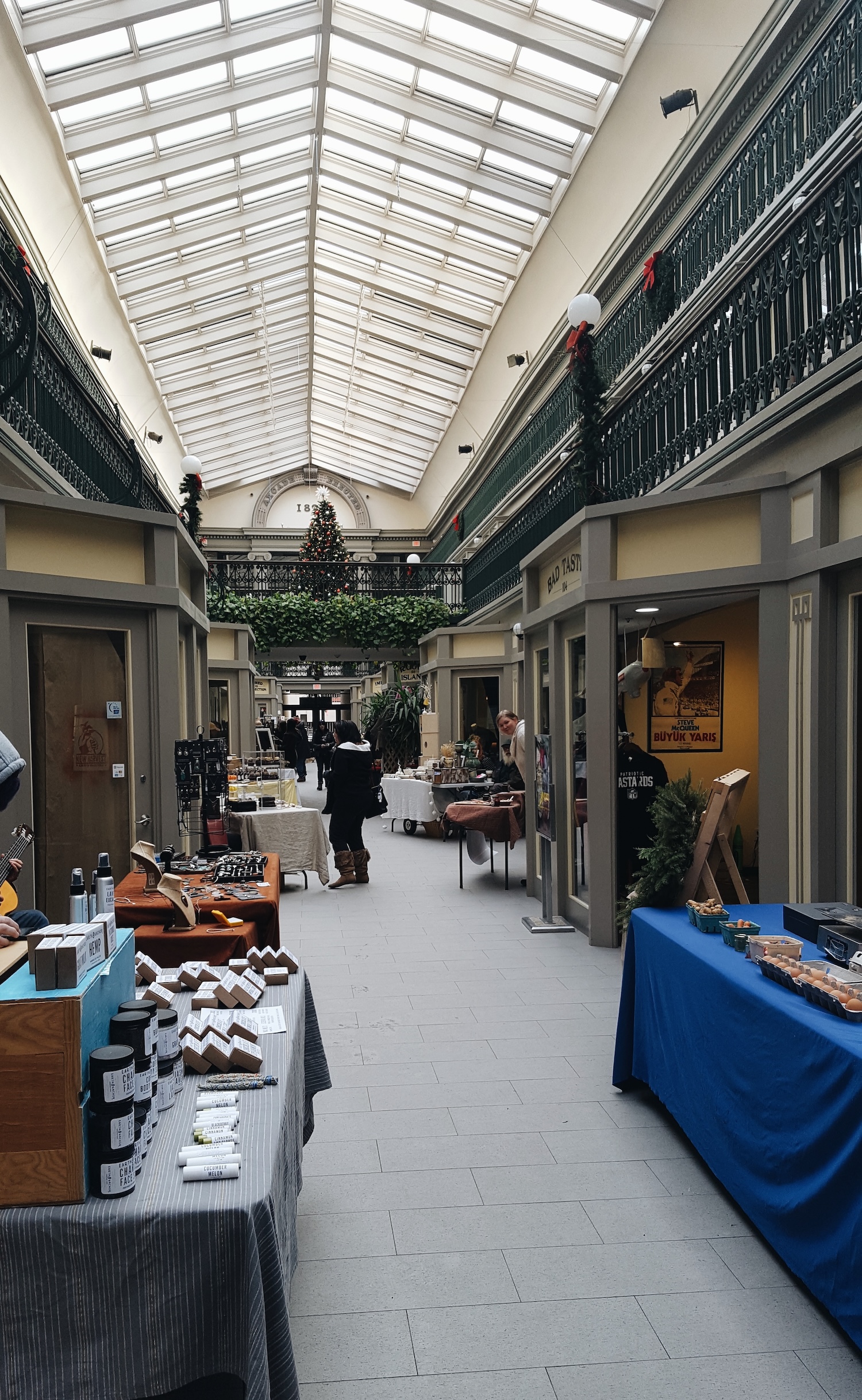 Vendors line The Arcade in Providence