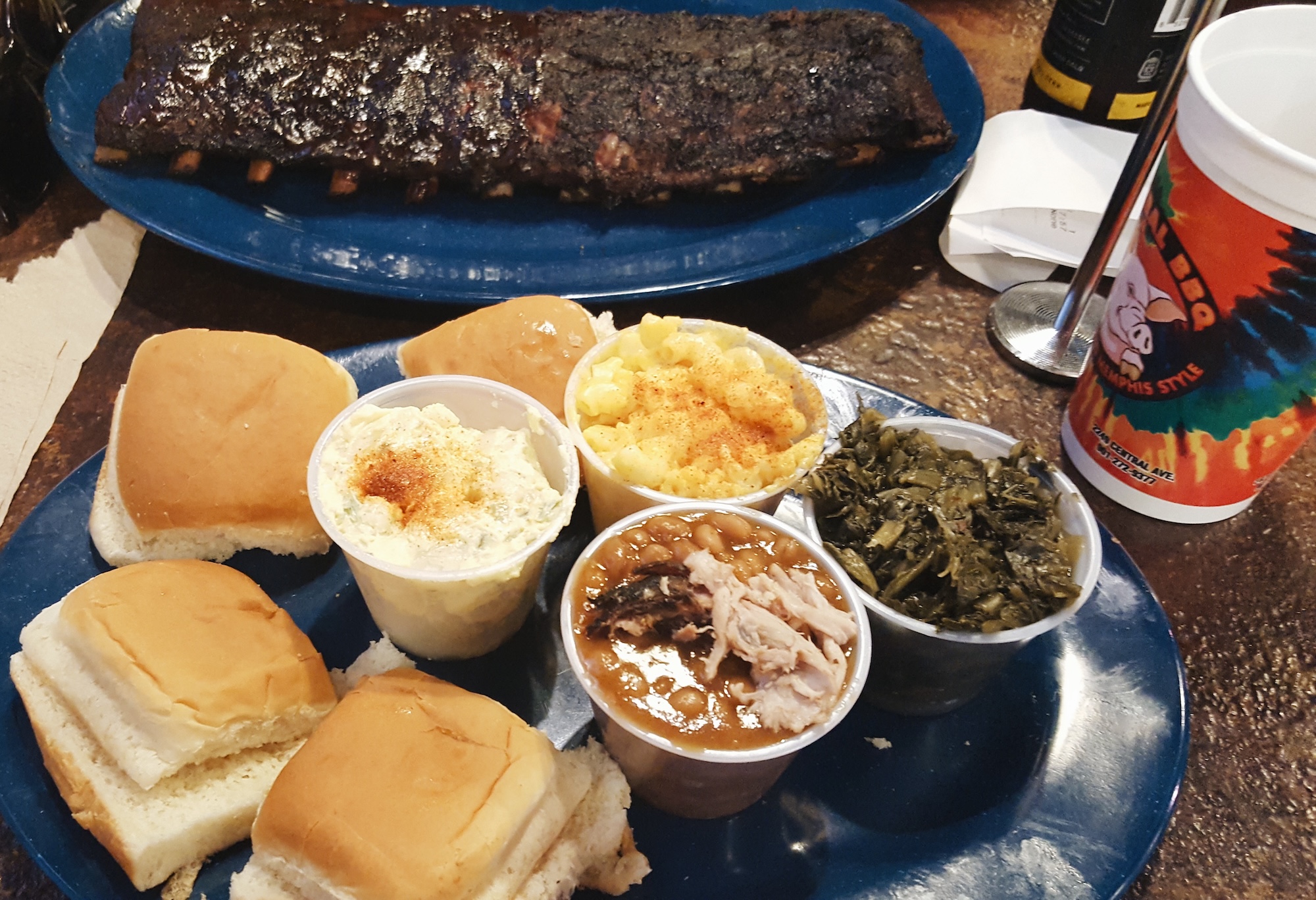 A platter of BBQ from Central BBQ in Memphis