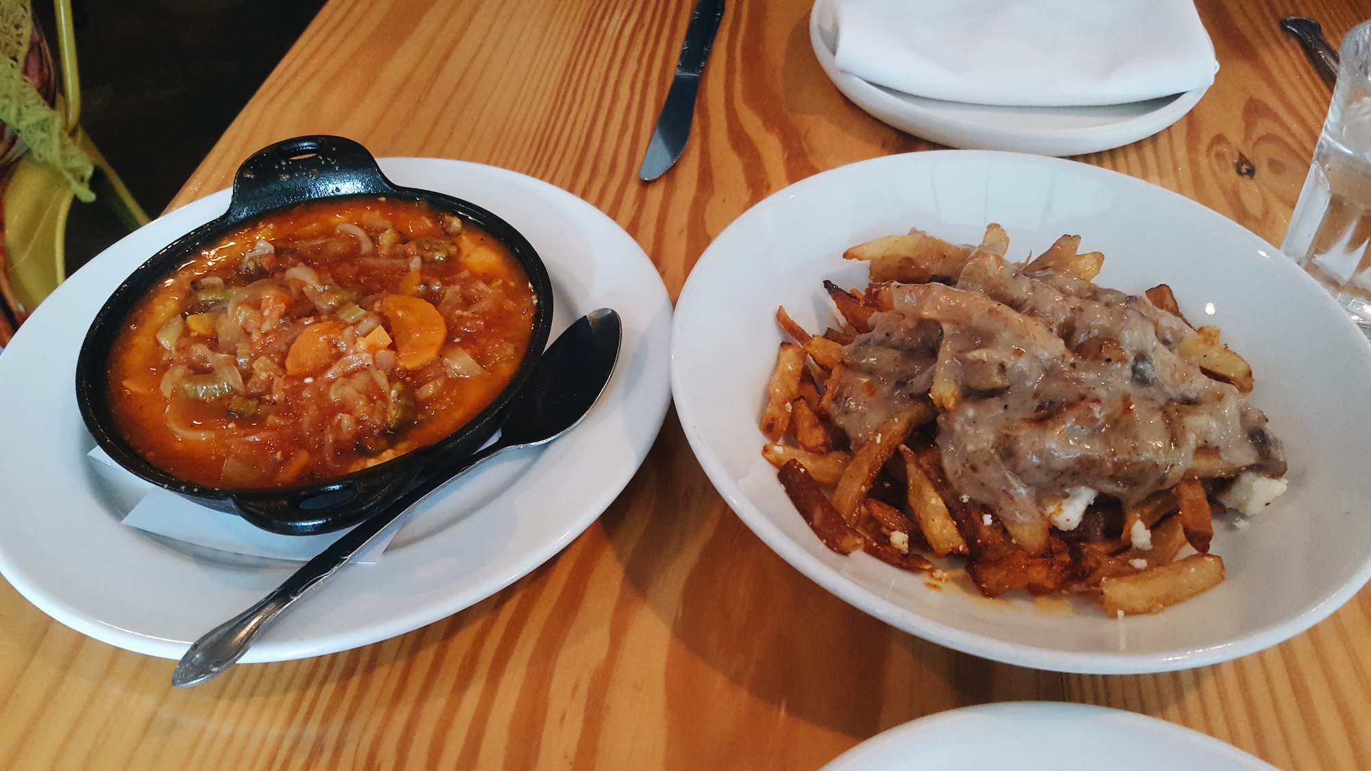 Two dishes from Hog & Hominy in Memphis