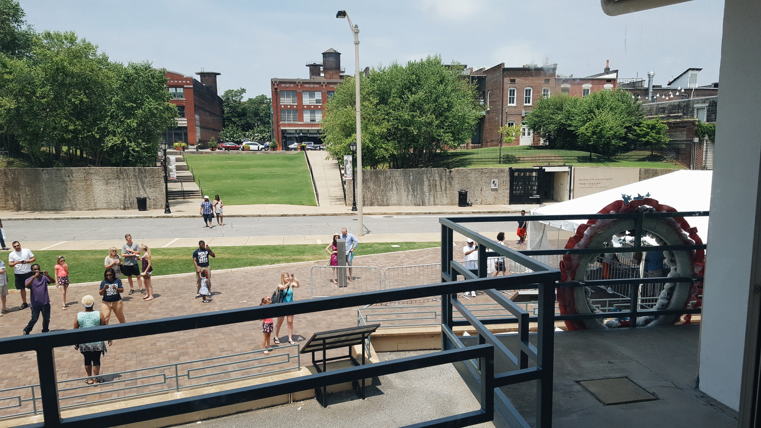 View of the balcony at the Lorraine Motel in Memphis