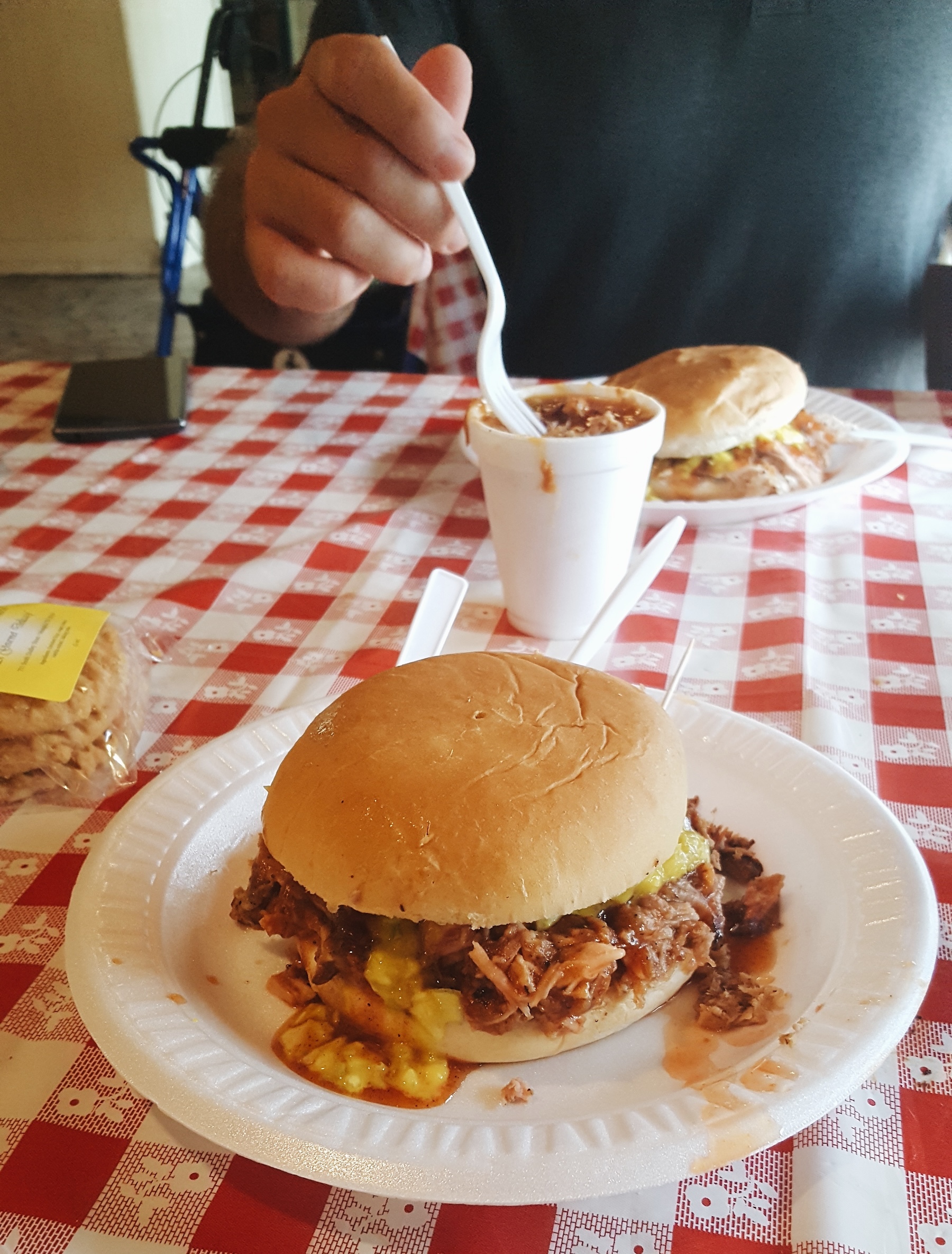 A pulled pork sandwich from Paynes BBQ in Memphis