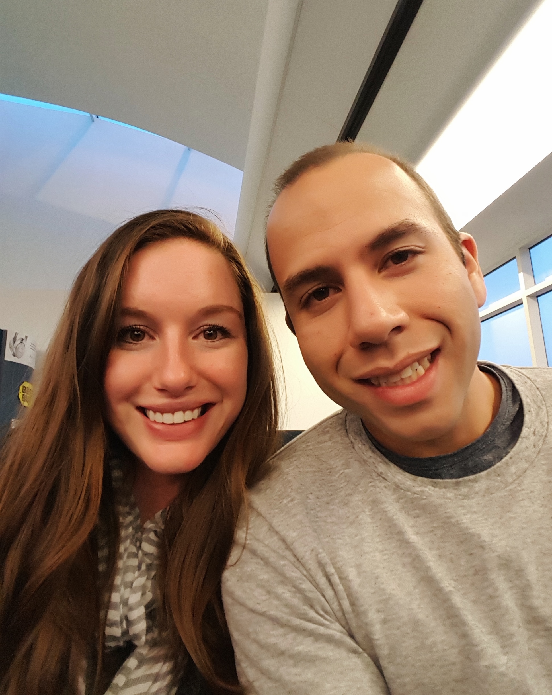 Alyssa and Michael take an airport selfie