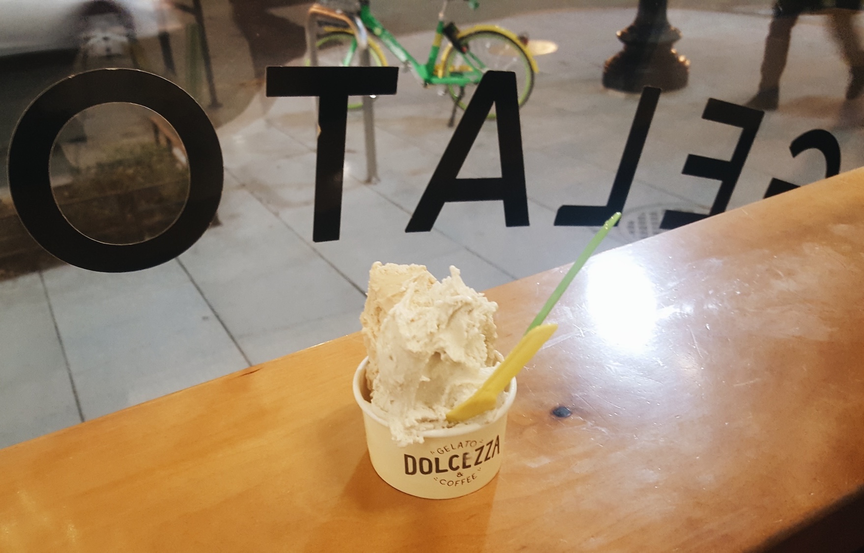 Gelato in the window at Dolcezza