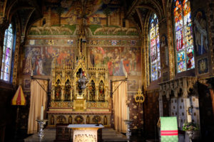 The ornate interior of the Church of the Holy Blood