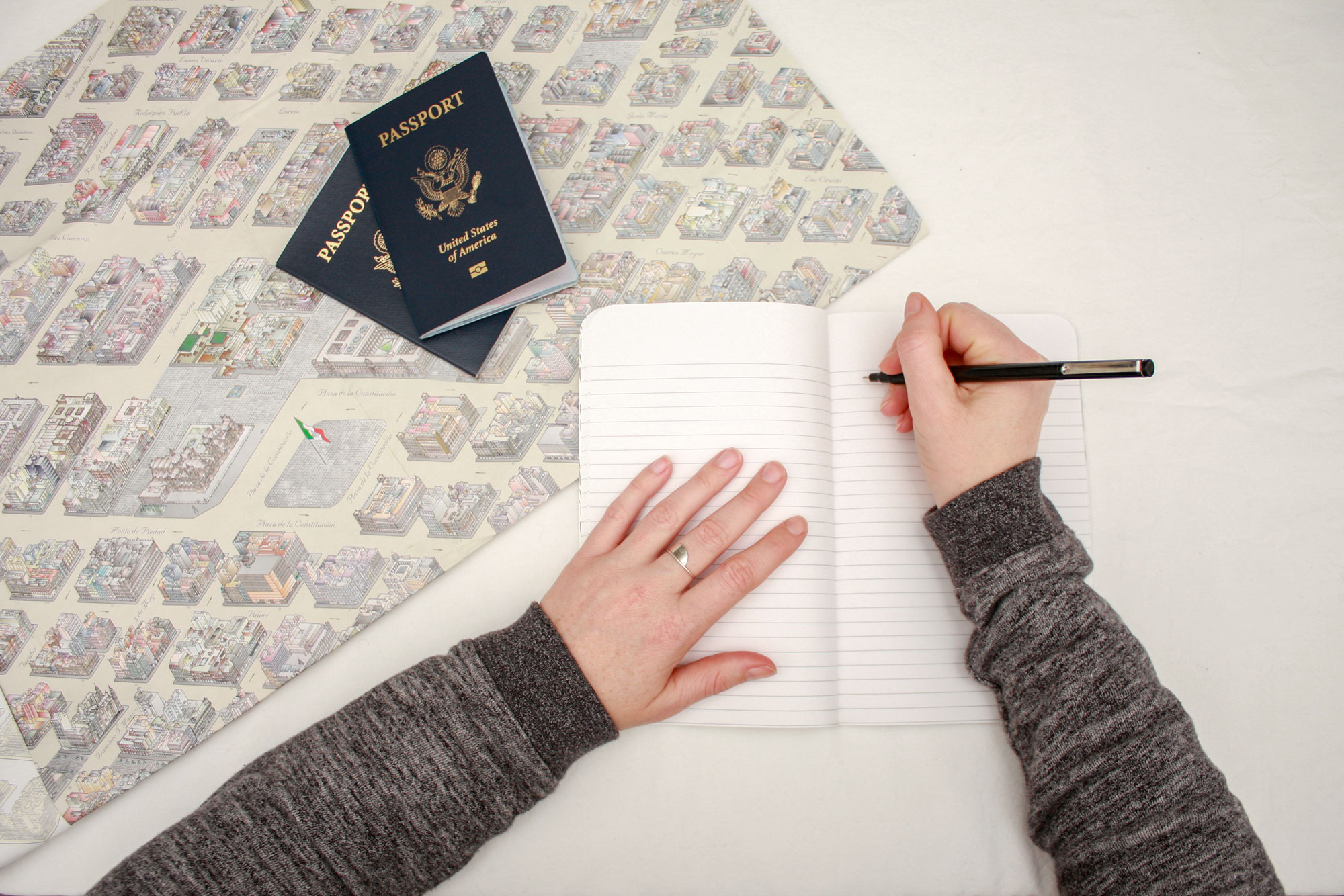 Alyssa prepares to write in a journal