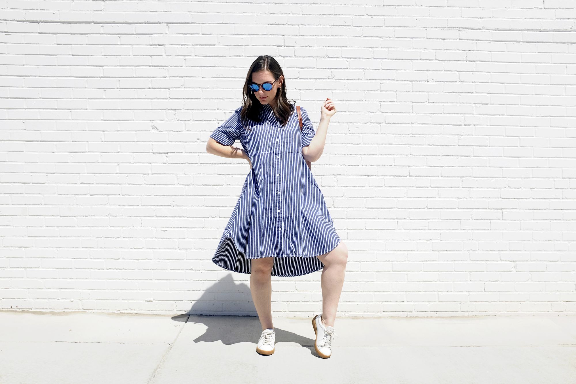 A Review of Everlane's Travel-Ready Daytripper Shirtdress, Italian Leather  Tourist Heel, Linen Way-High Drape Pant, and Cactus Leather Hobo