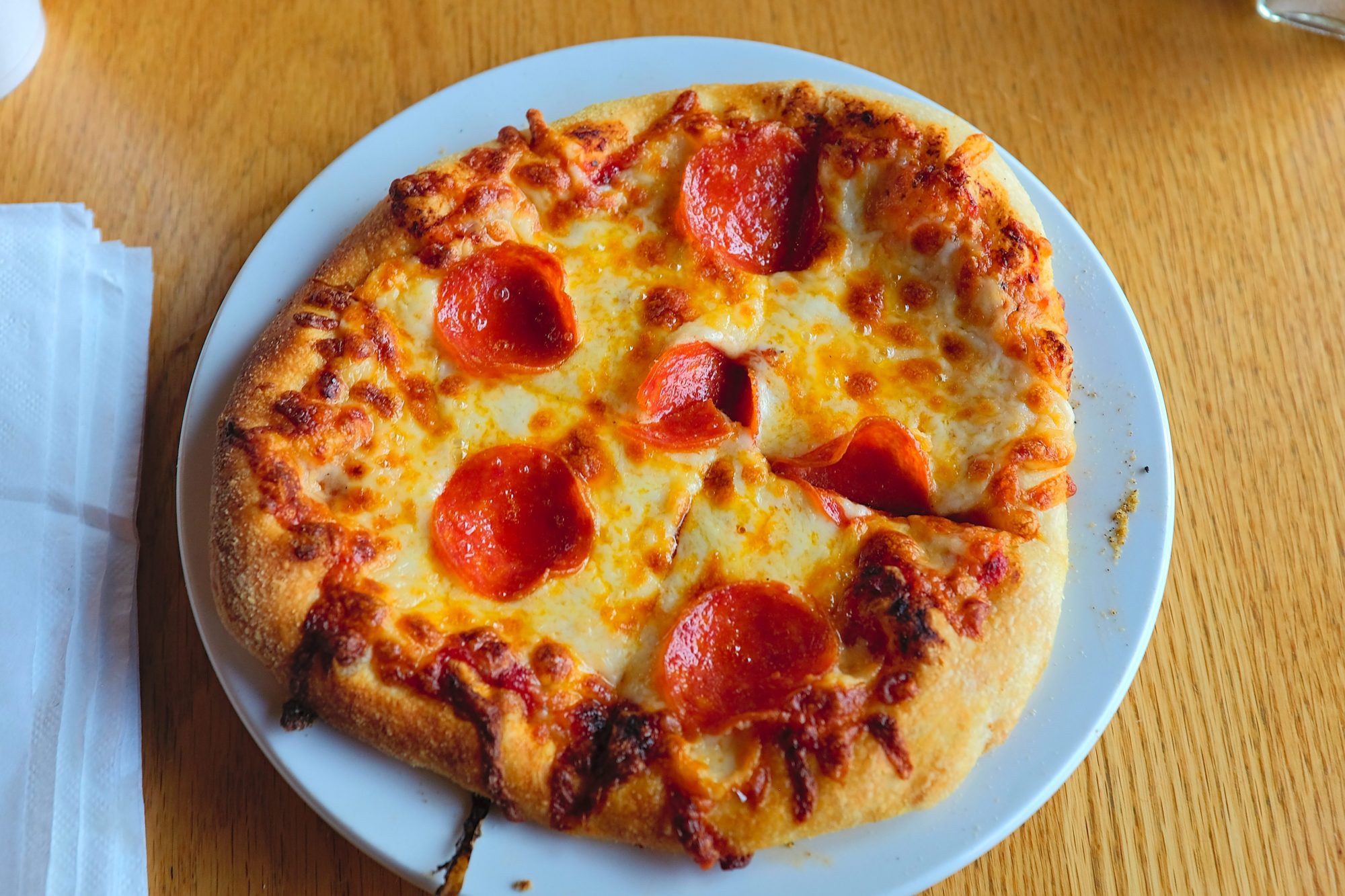 A pepperoni pizza from The Market On Courthouse Square