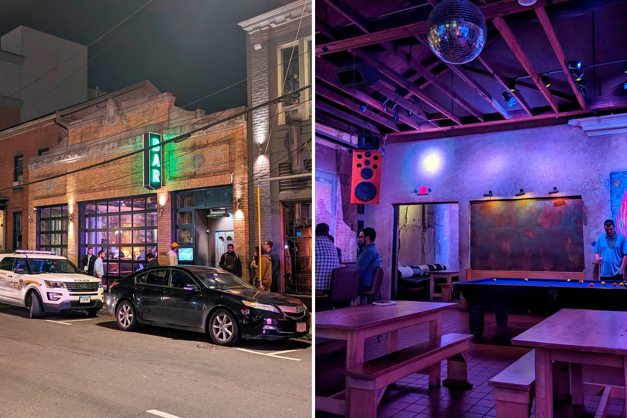 Exterior and interior of BAR New Haven