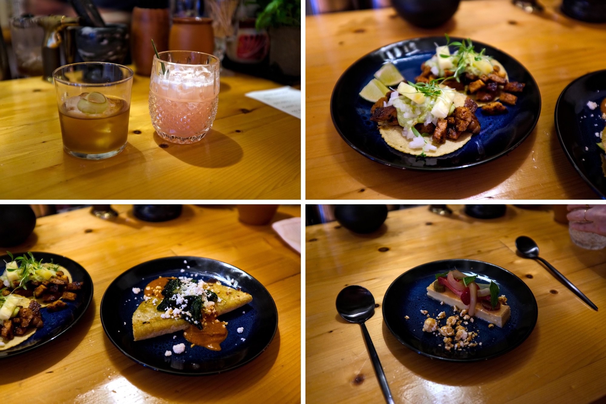 Cocktails and three dishes at Las Puertas