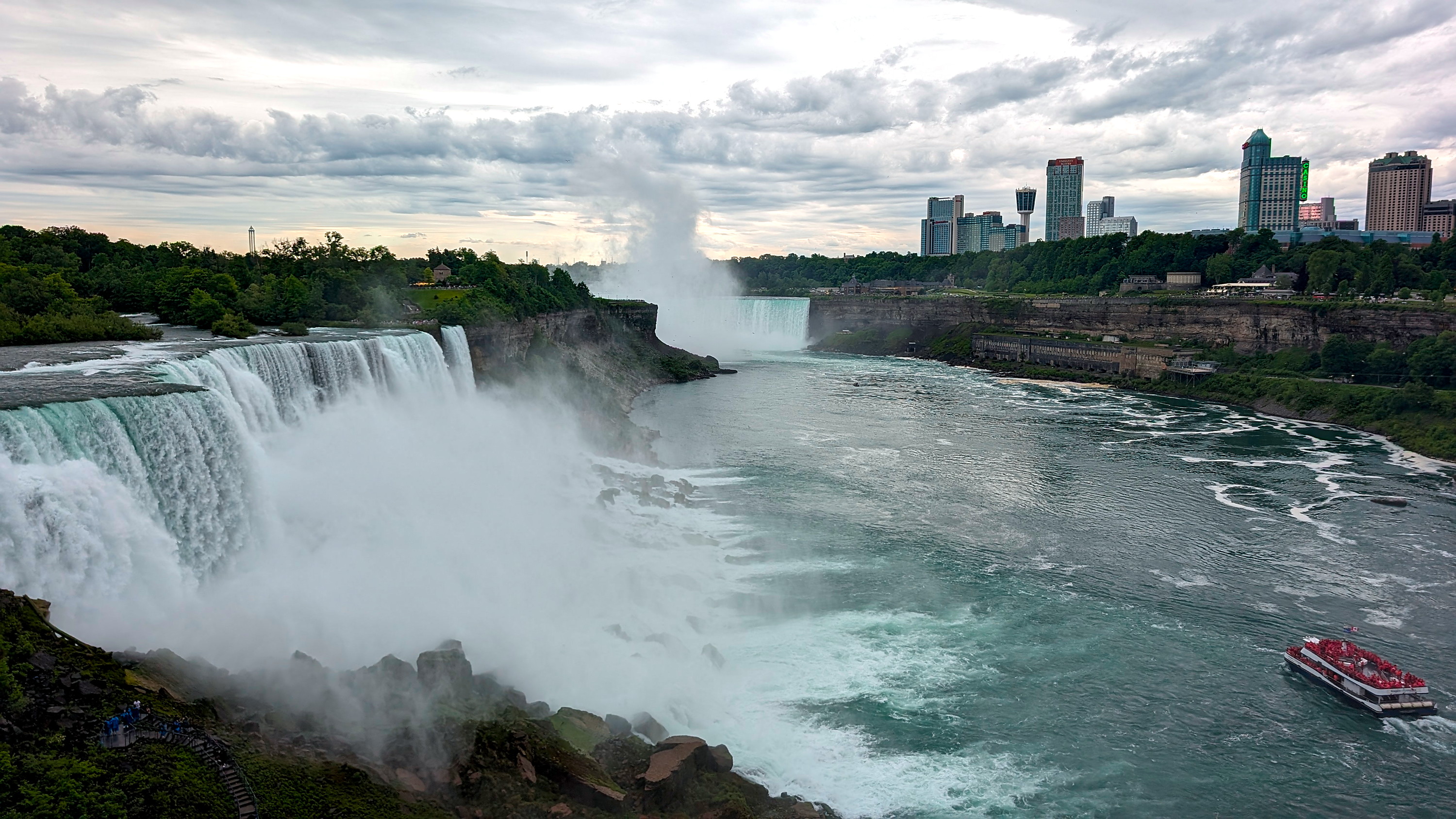 View of all three falls from the Observation Deck