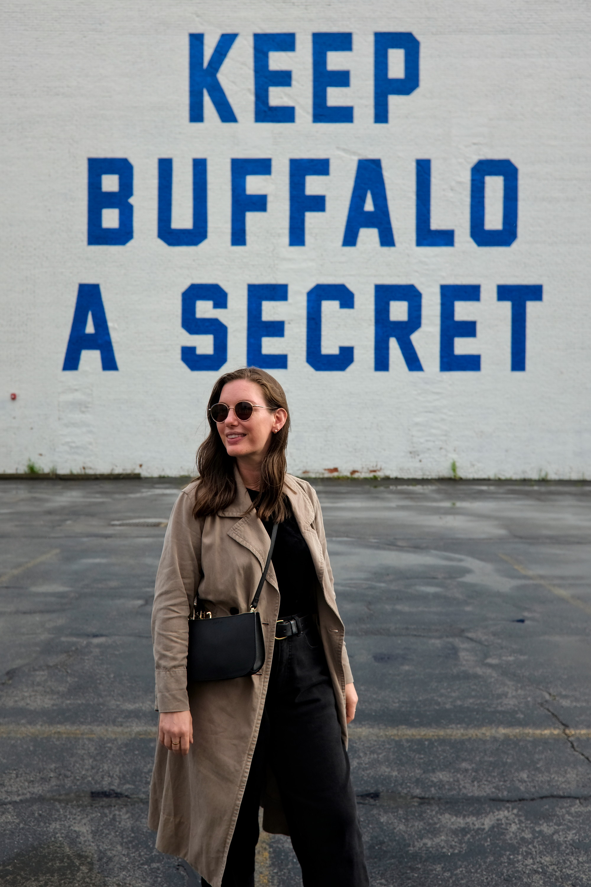 Alyssa in front of the Keep Buffalo a Secret Mural