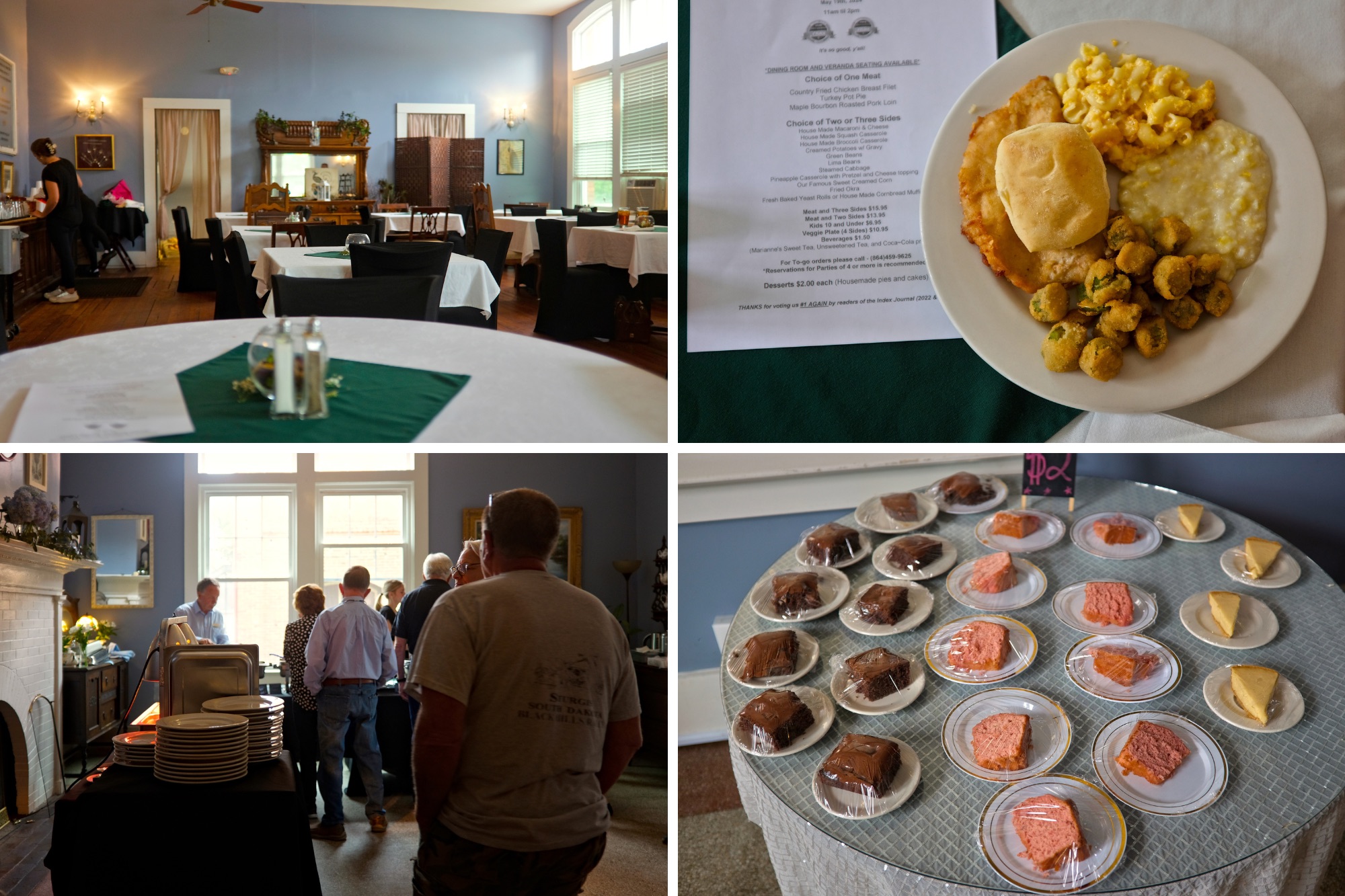 The Belmont Inn's Sunday lunch menu and a crowd waiting in line