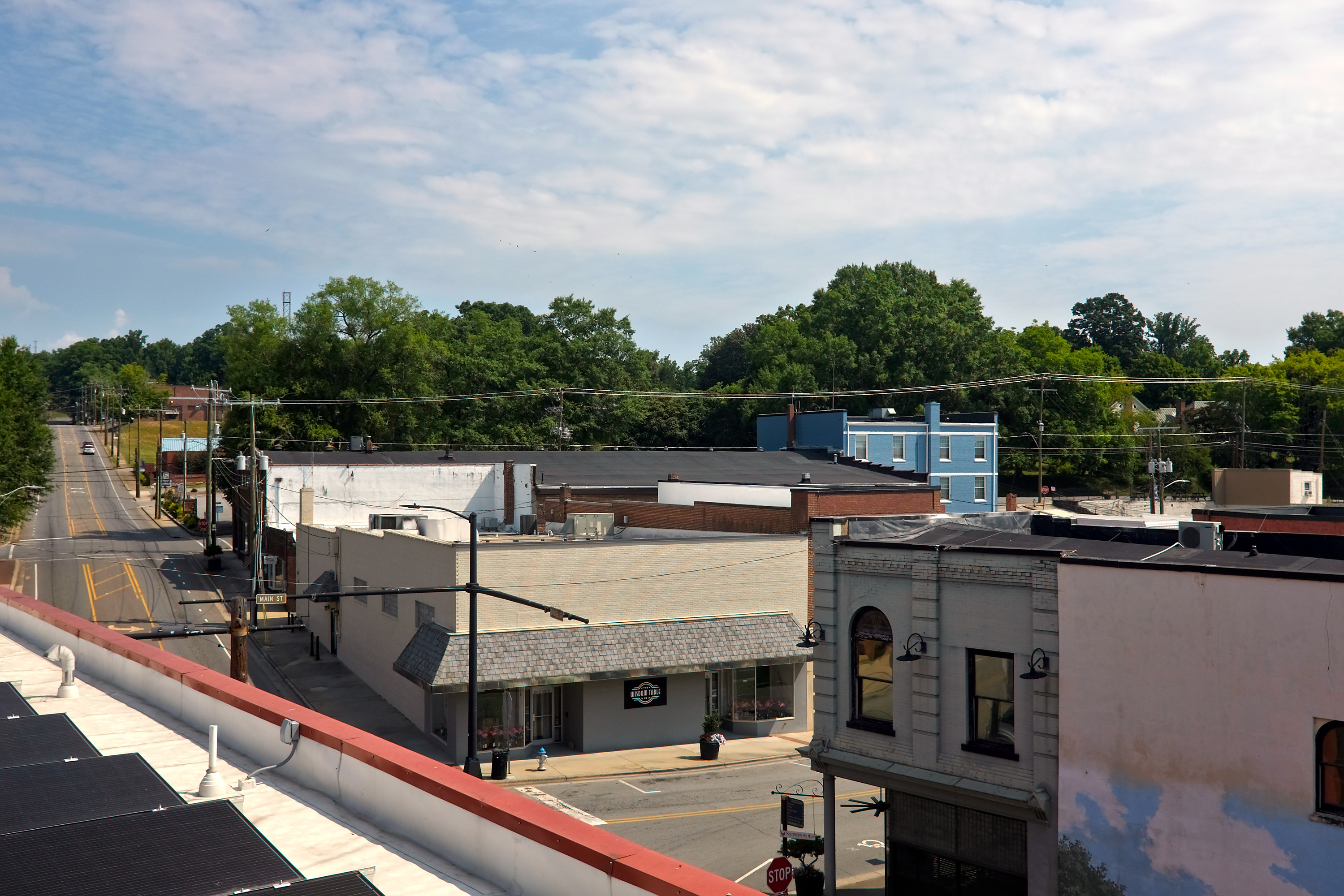 View from the Three Trails roof over Elkin