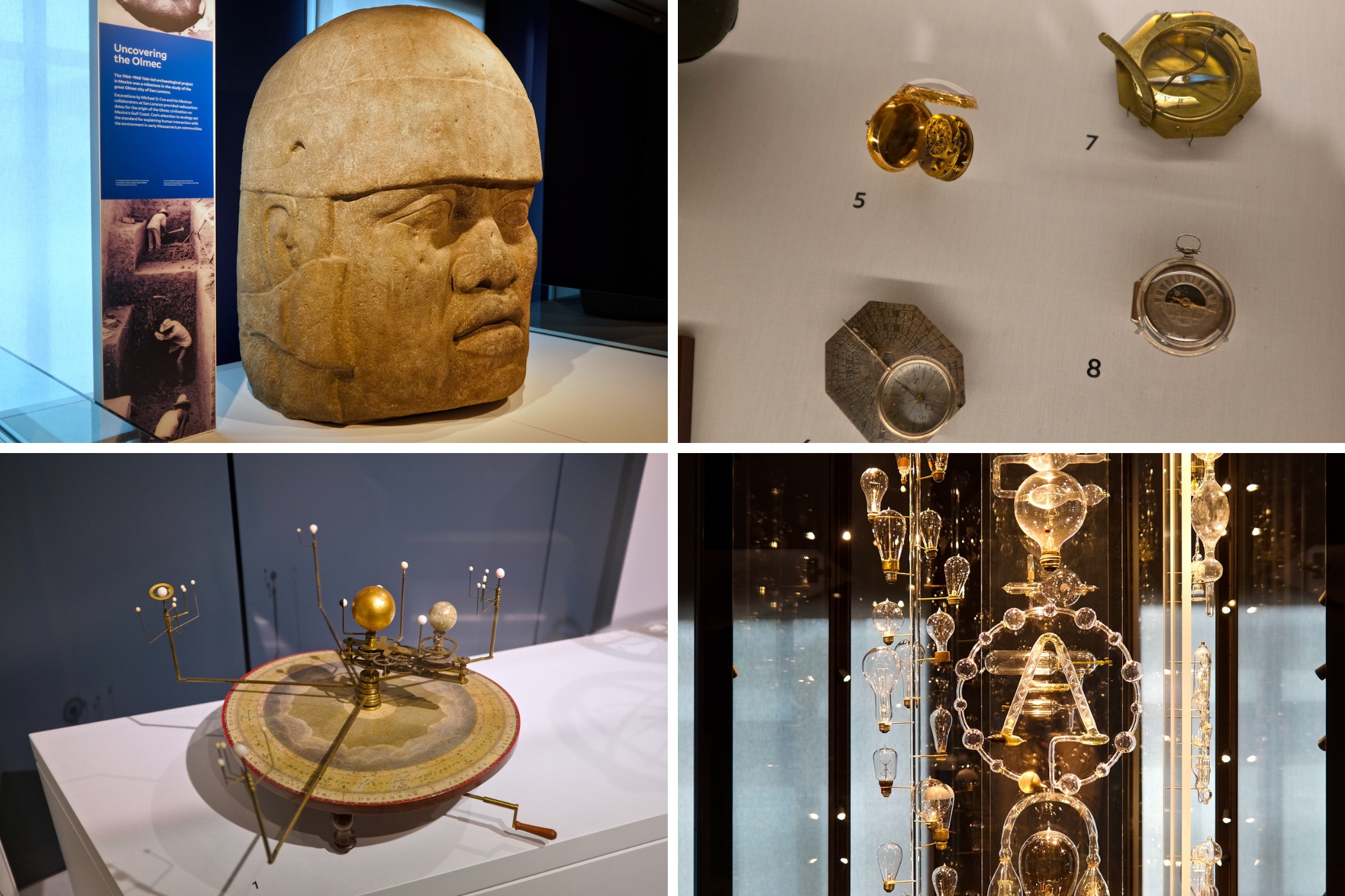 Four images of items from the collection of the Division of Anthropology and Division of History of Science & Technology