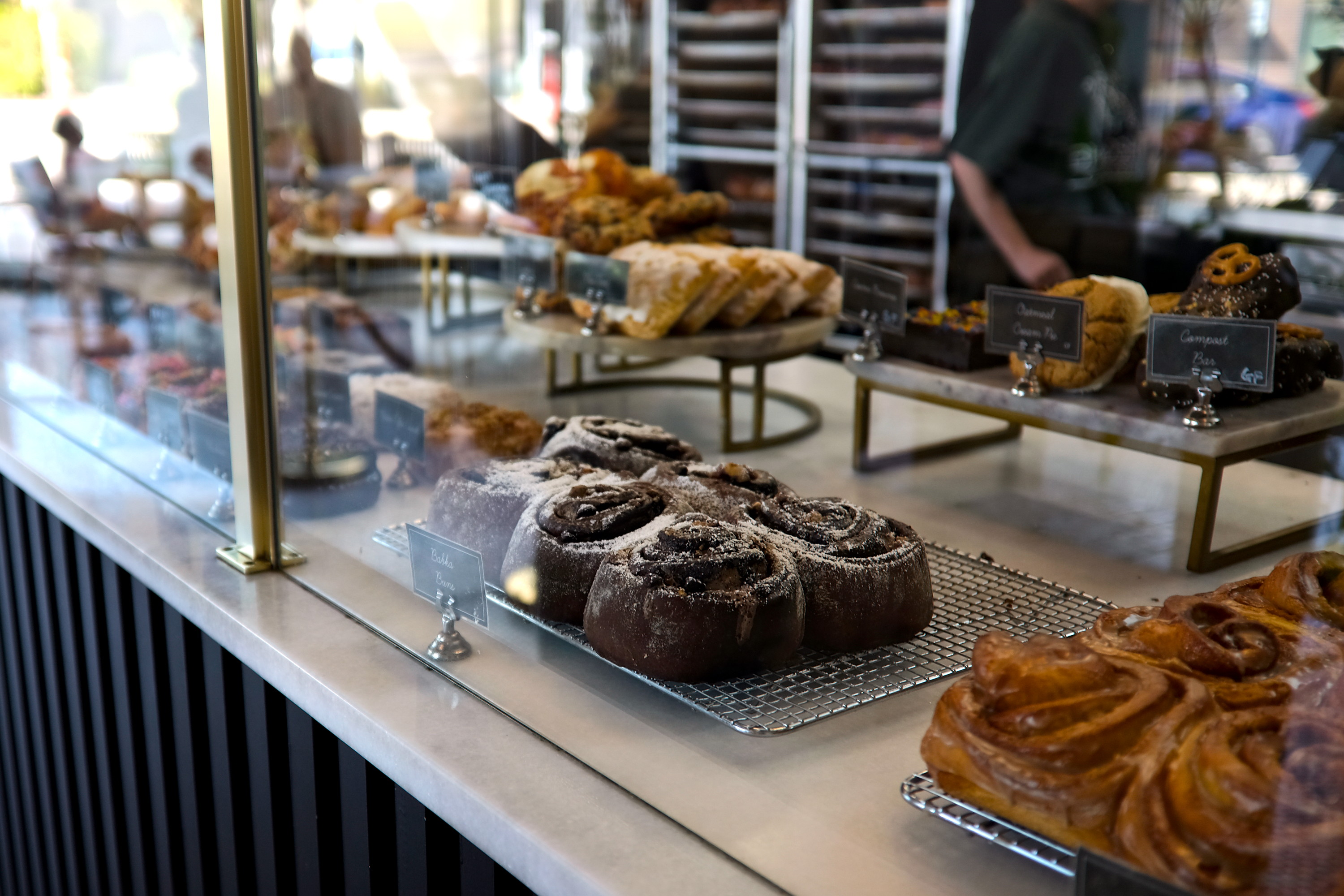 Desserts on display at bkedSHoP