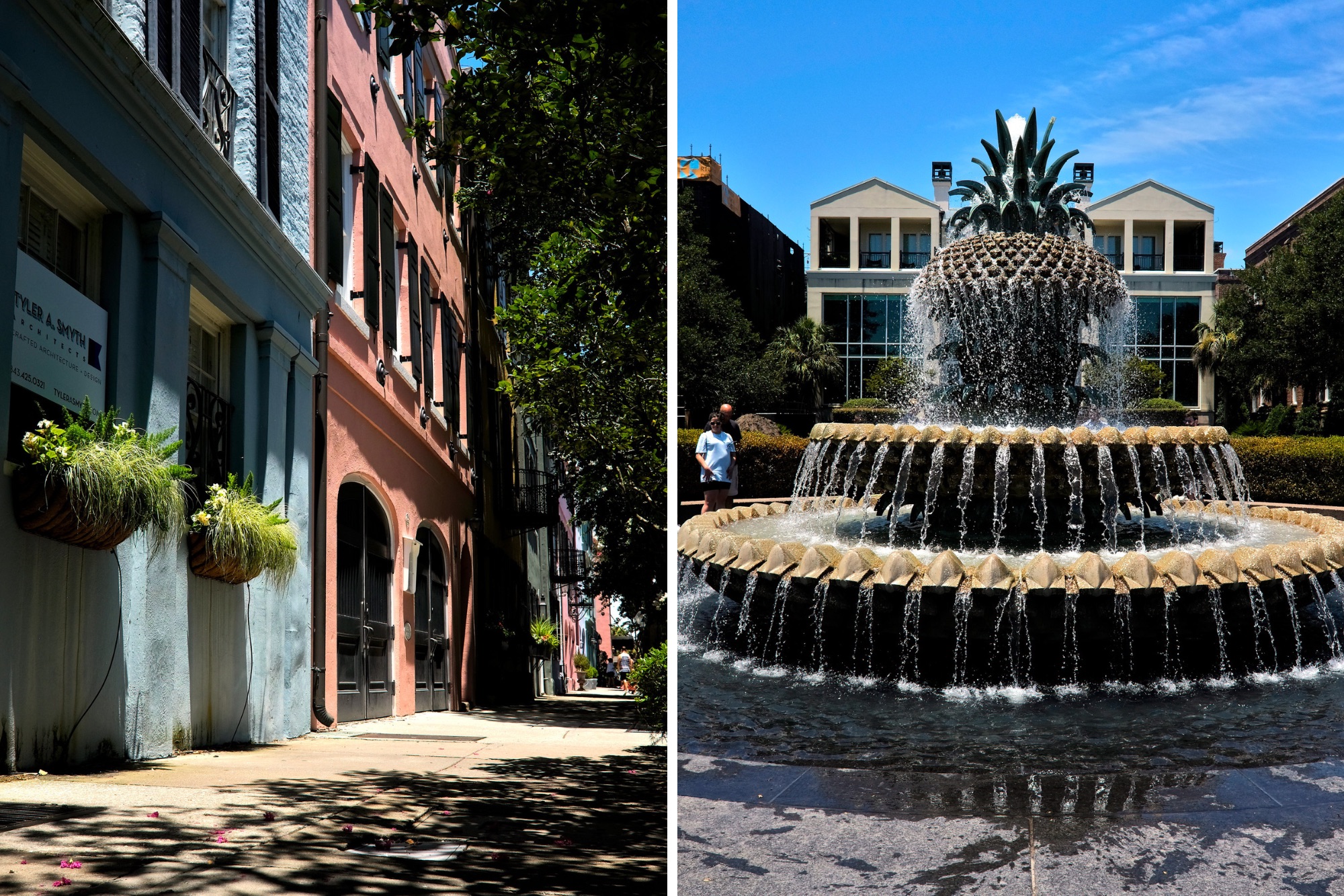 Rainbow Row and the Pineapple Fountain