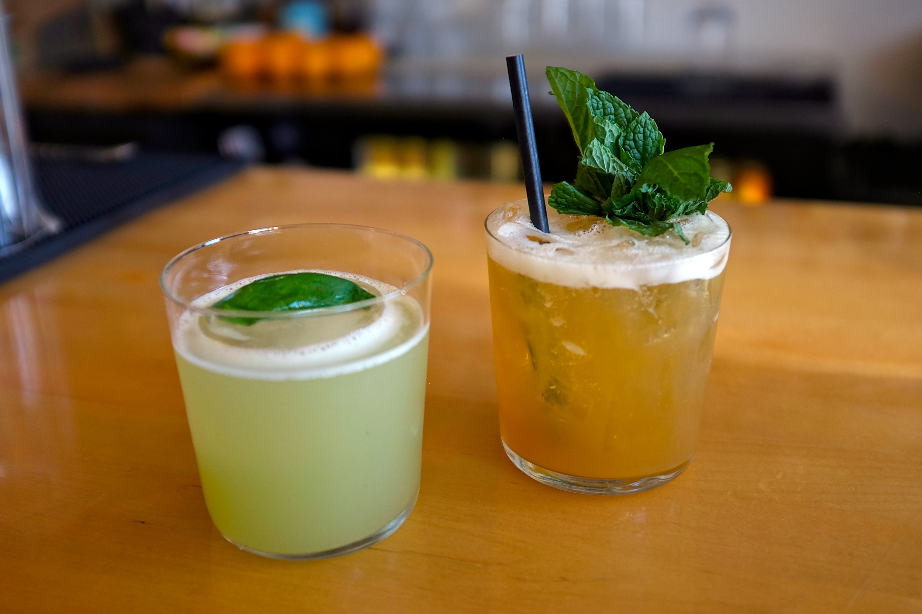 Two cocktails at Fruition in Elkin