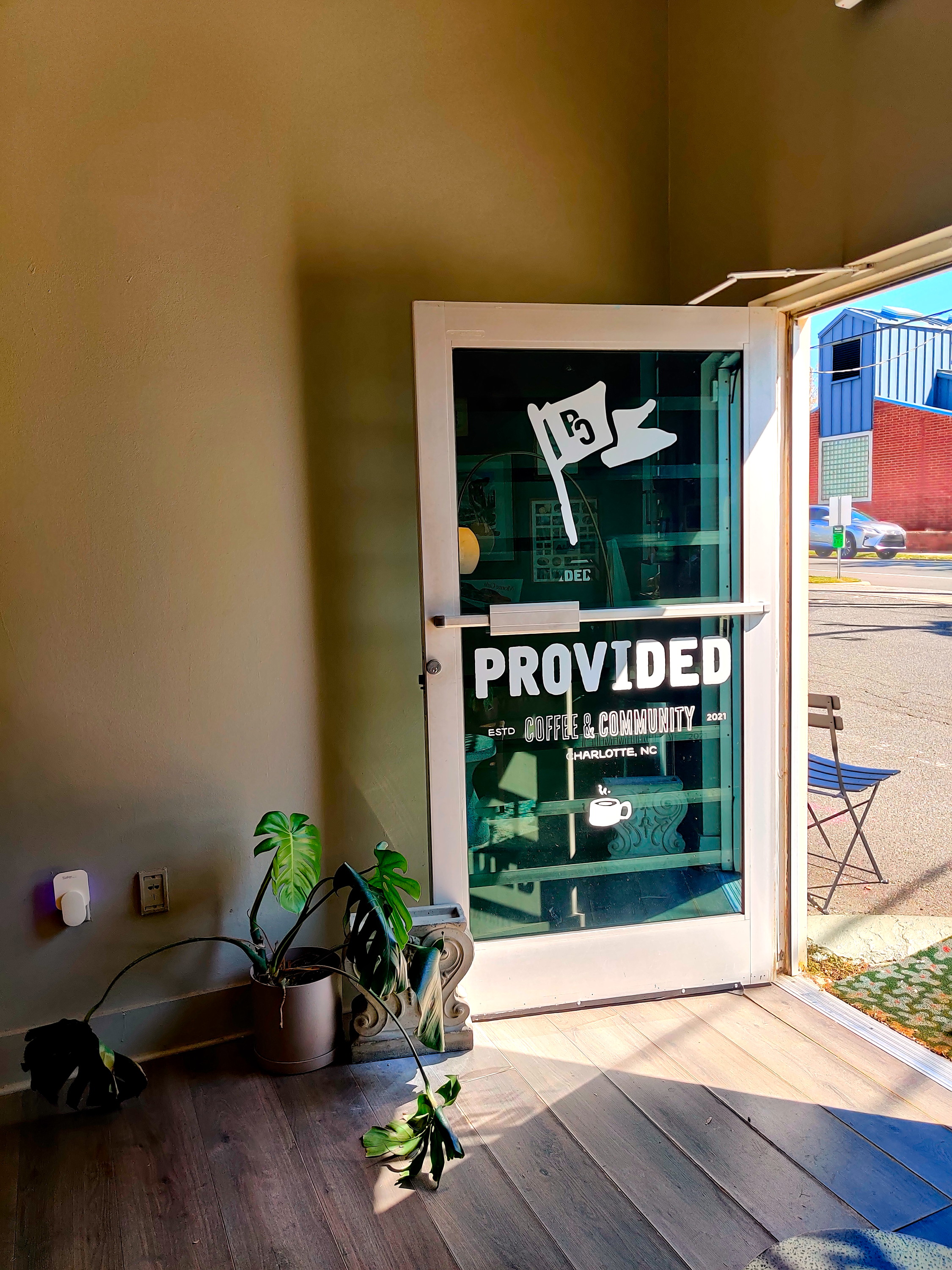 Entrance to Provided Coffee in Uptown