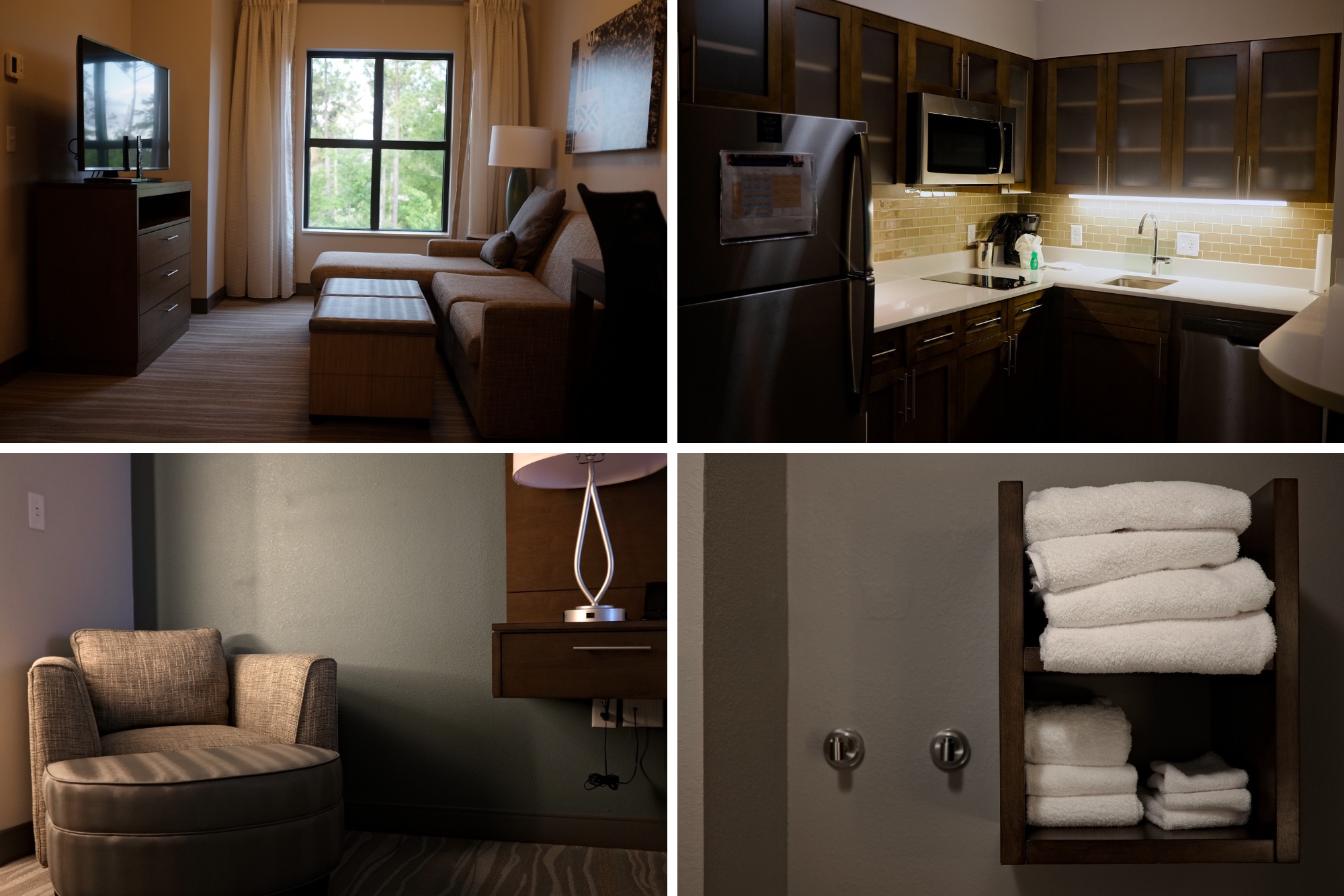 The King suite's kitchen, living, and bath areas