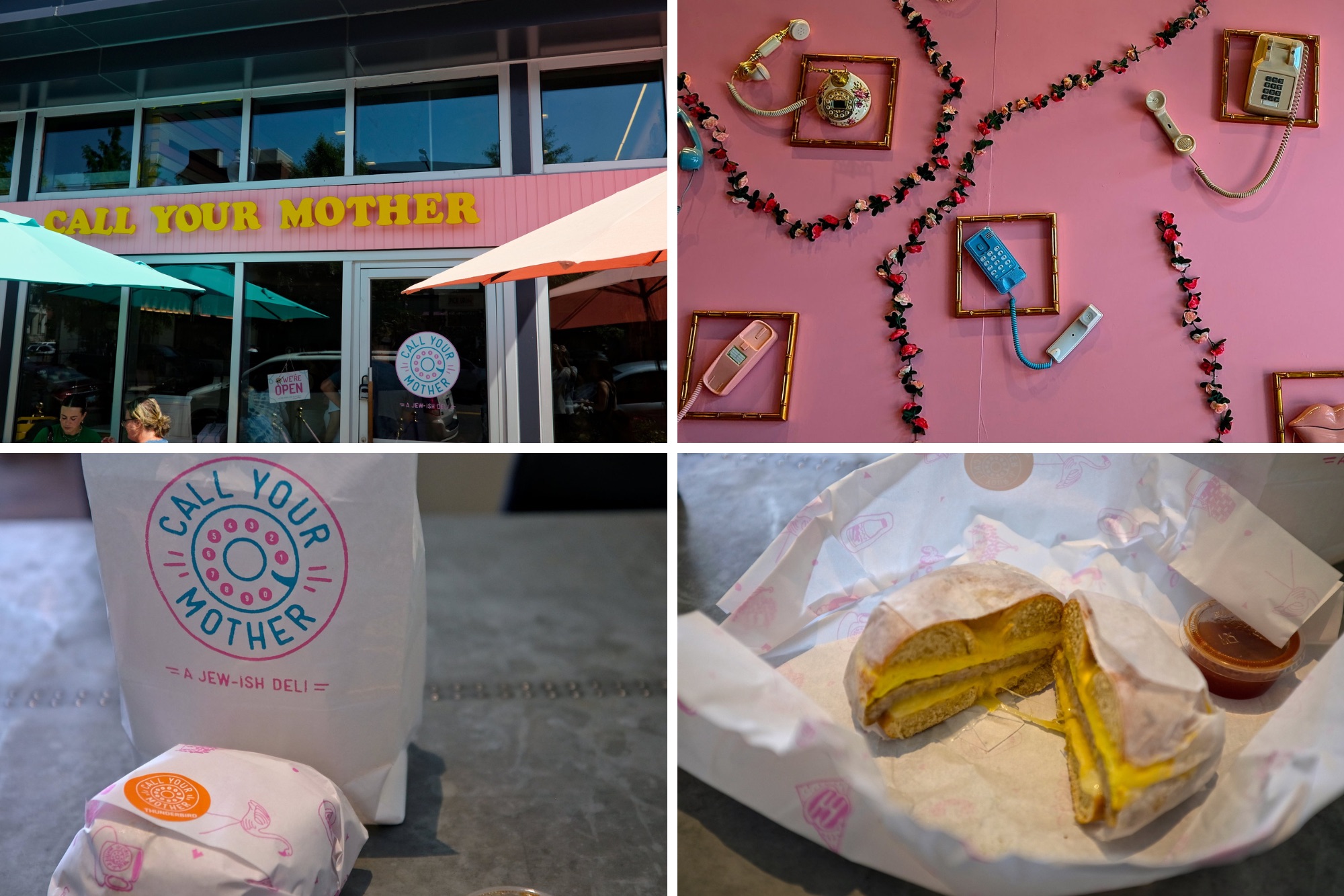 Exterior, interior and a bagel from Call Your Mother