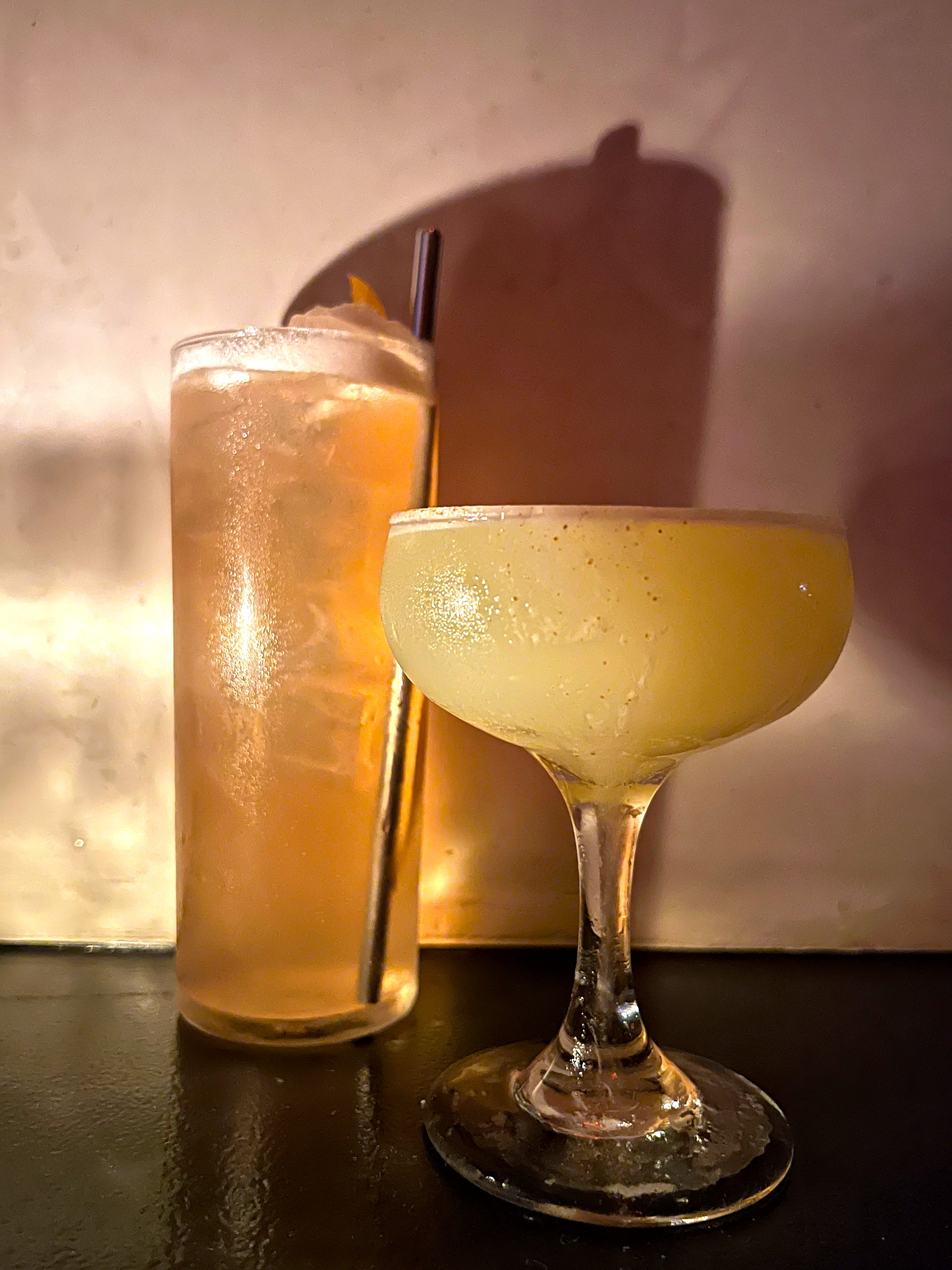 Two cocktails at Last Saint in Charleston