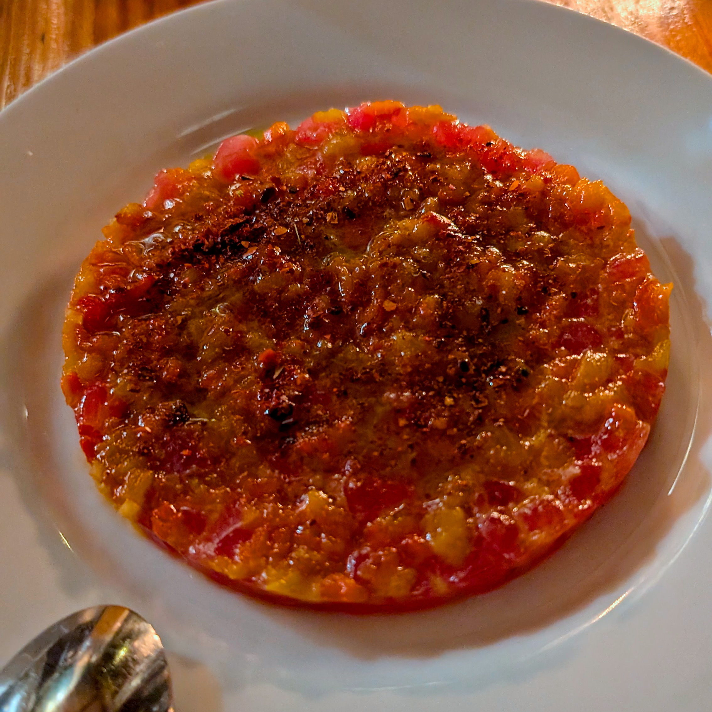 A plate of tuna tartare at Vern's