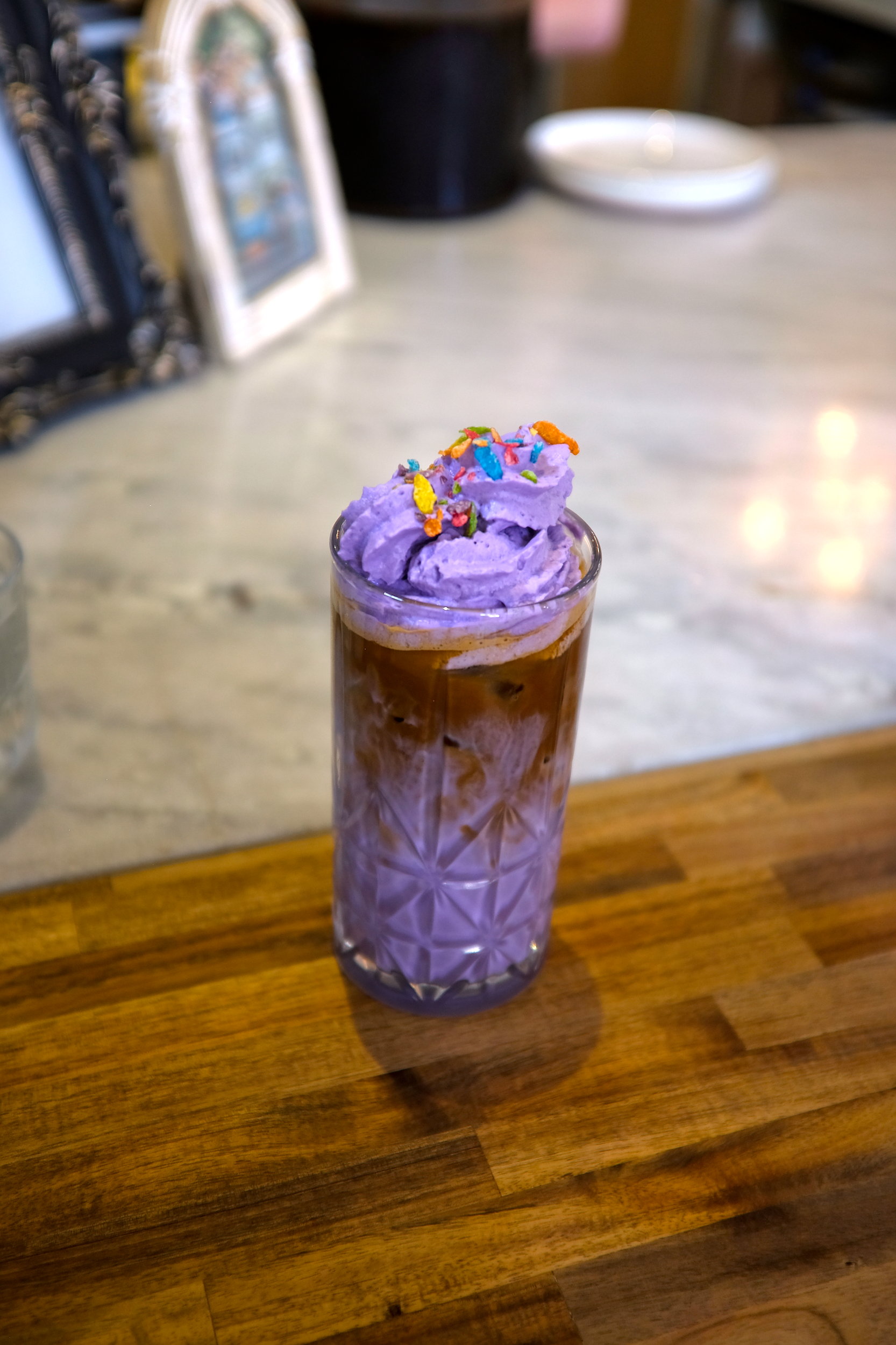 An ube latte at Kultura