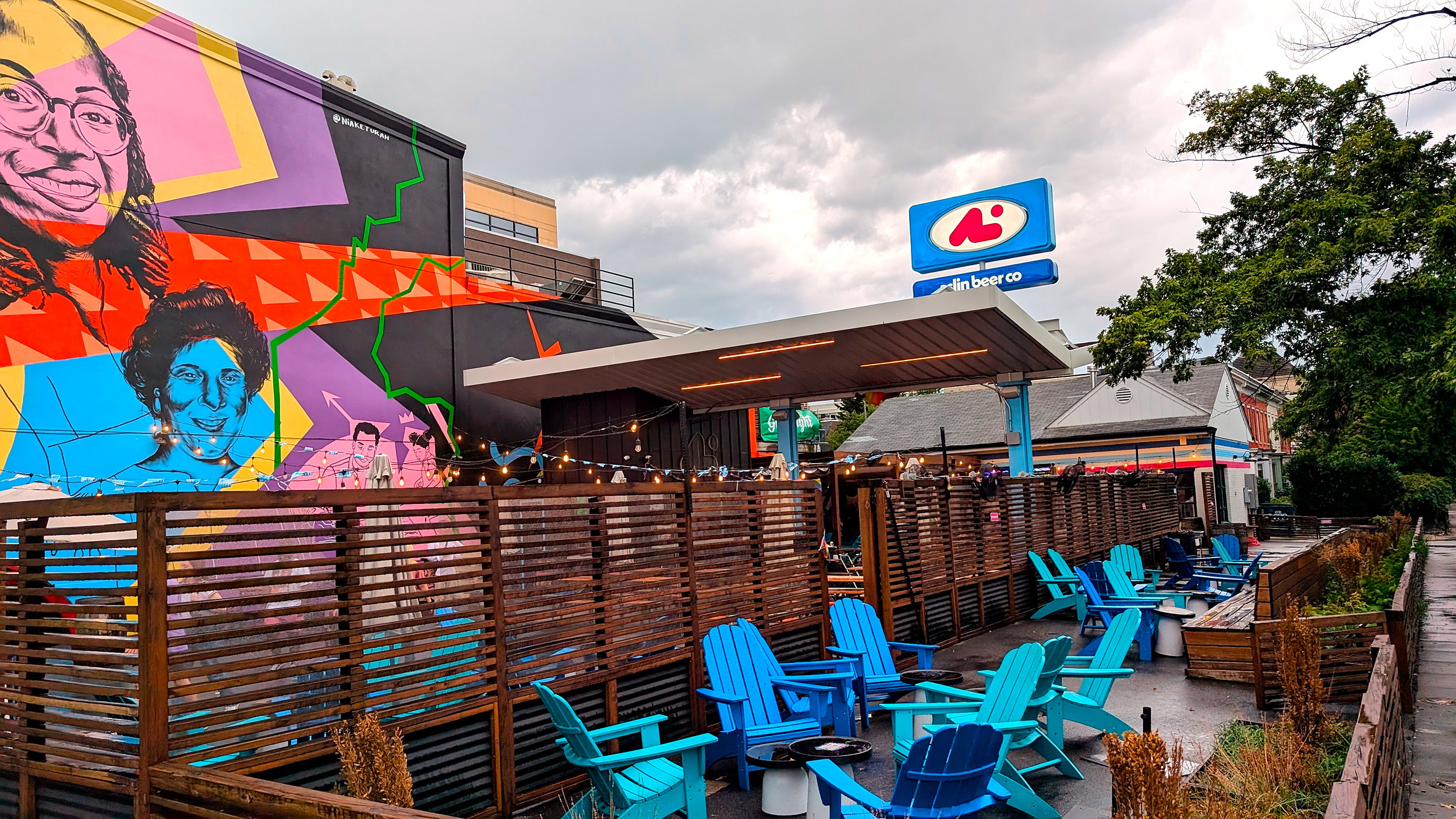 Exterior of Aslin Beer Company beer garden