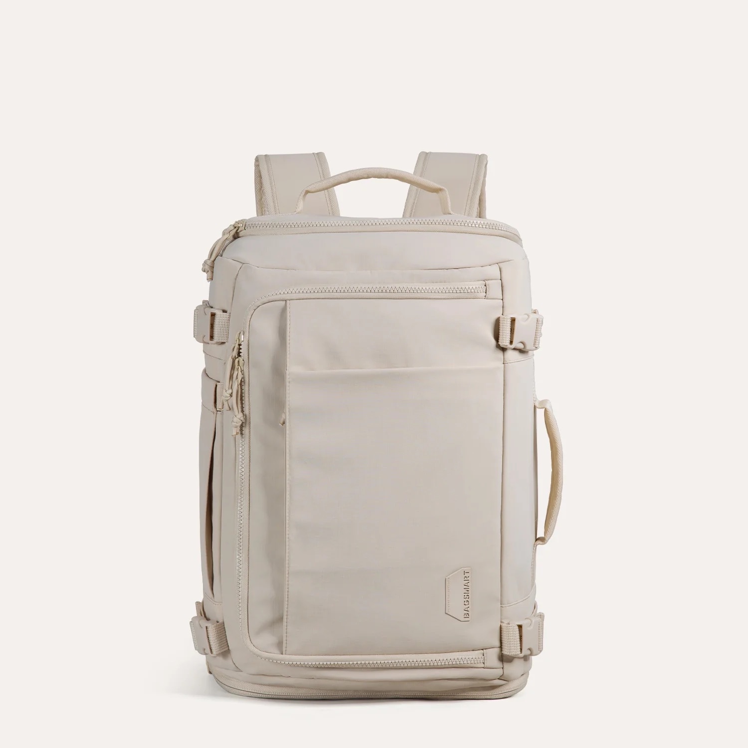 A cream carry-on backpack from Bagsmart