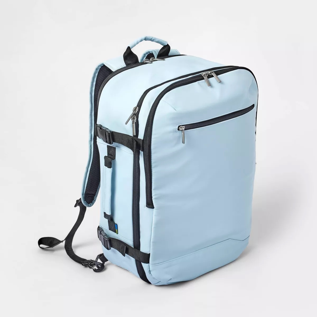 A blue carry-on backpack from Target