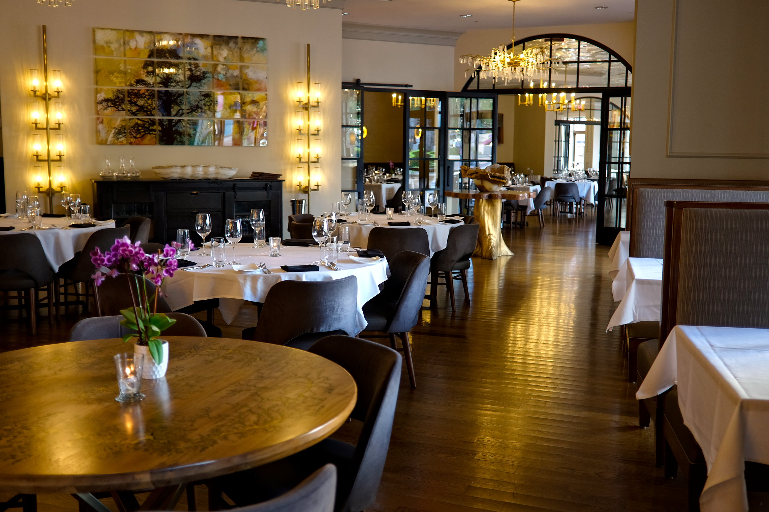 The dining room at Bentley's Restaurant