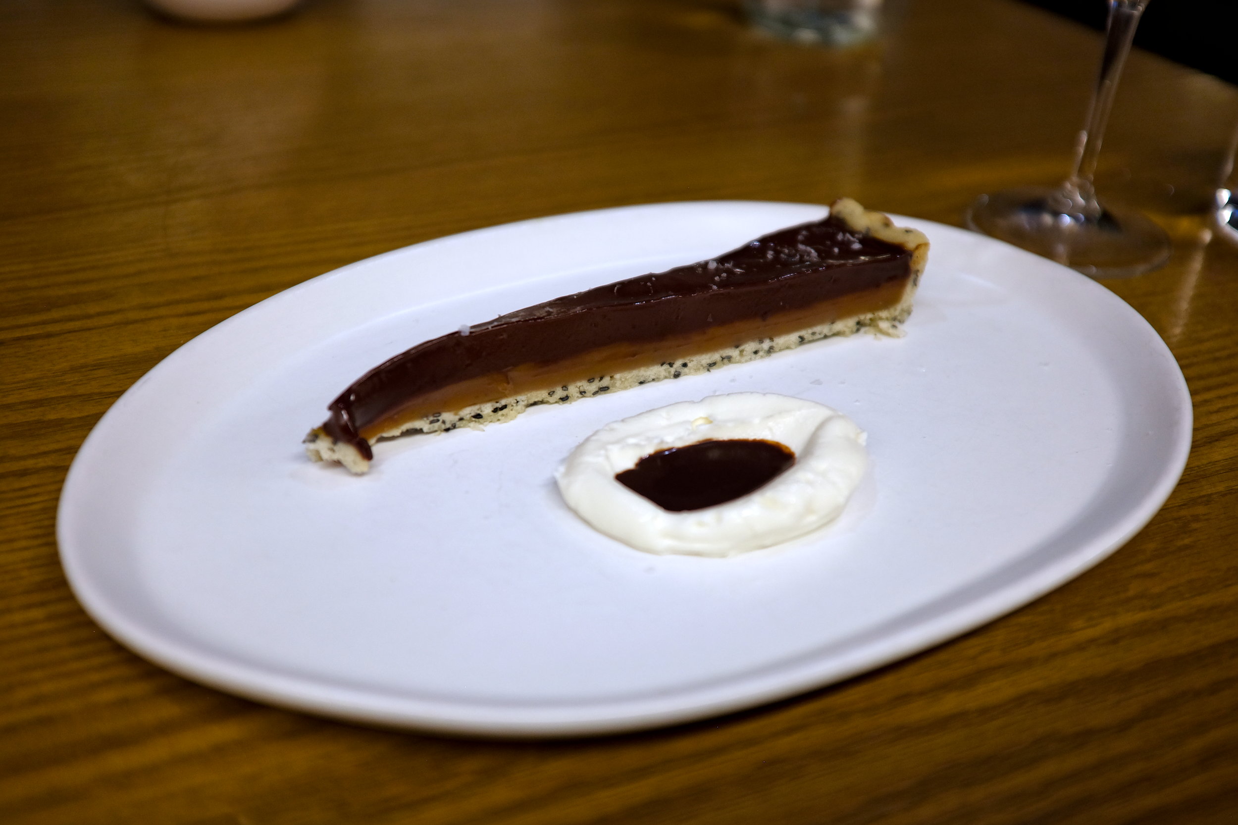 A chocolate miso tart