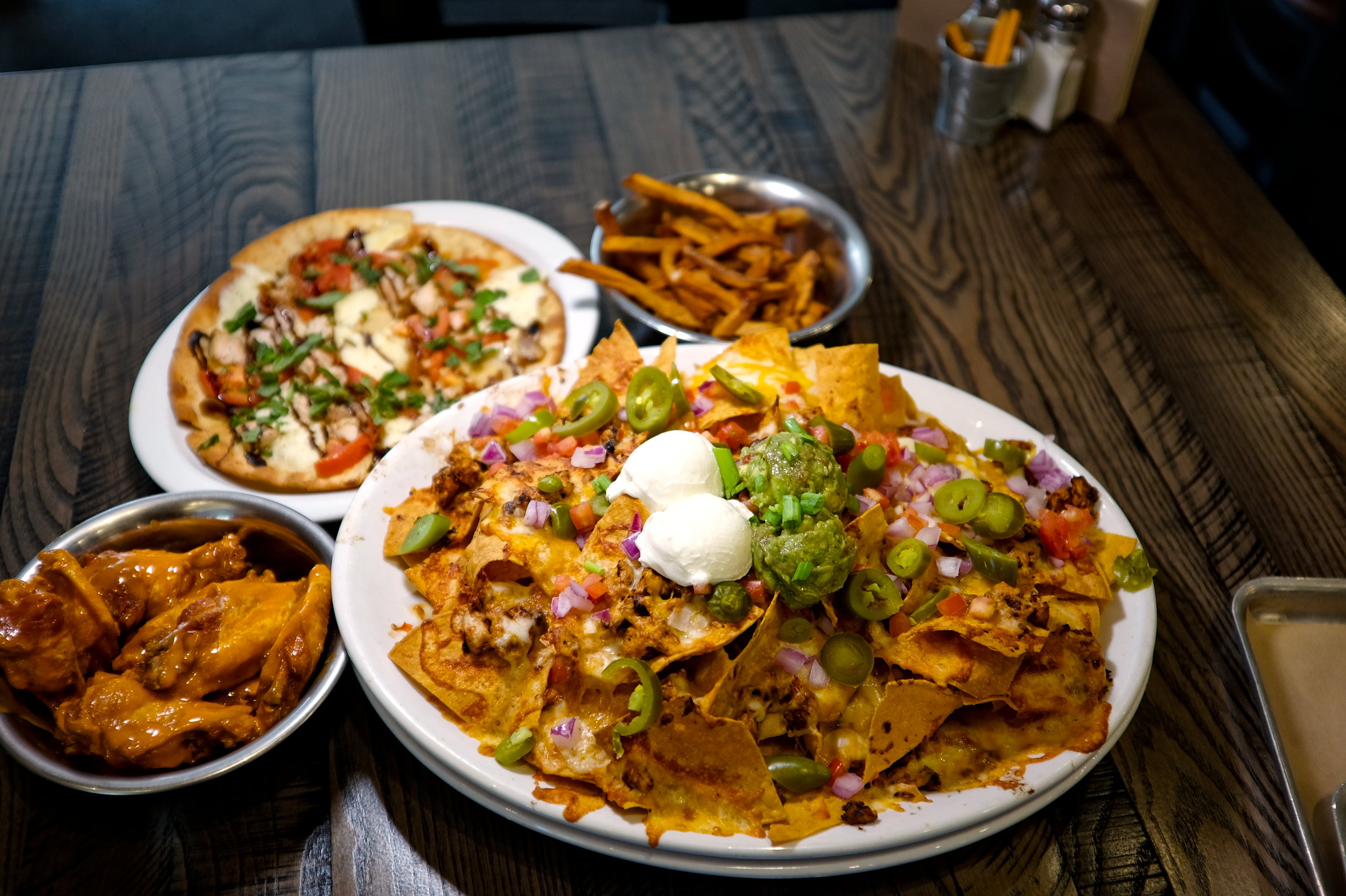 A table of shareable bites at  Duckworth's Grill & Taphouse