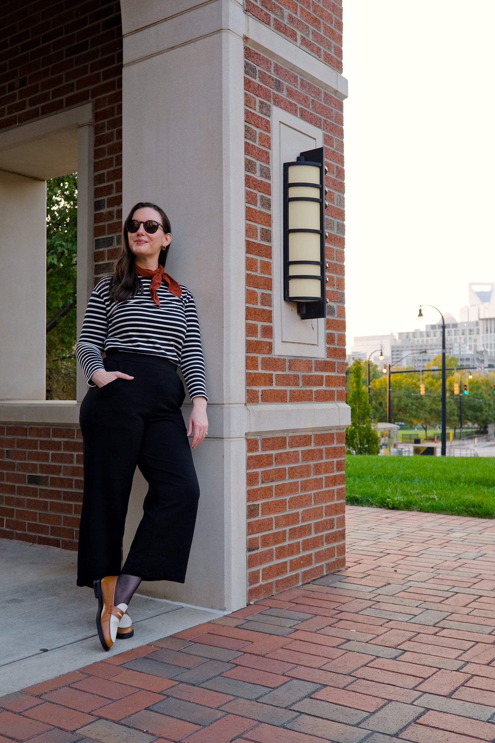 Alyssa wears the Milan Loafer while walking around Charlotte