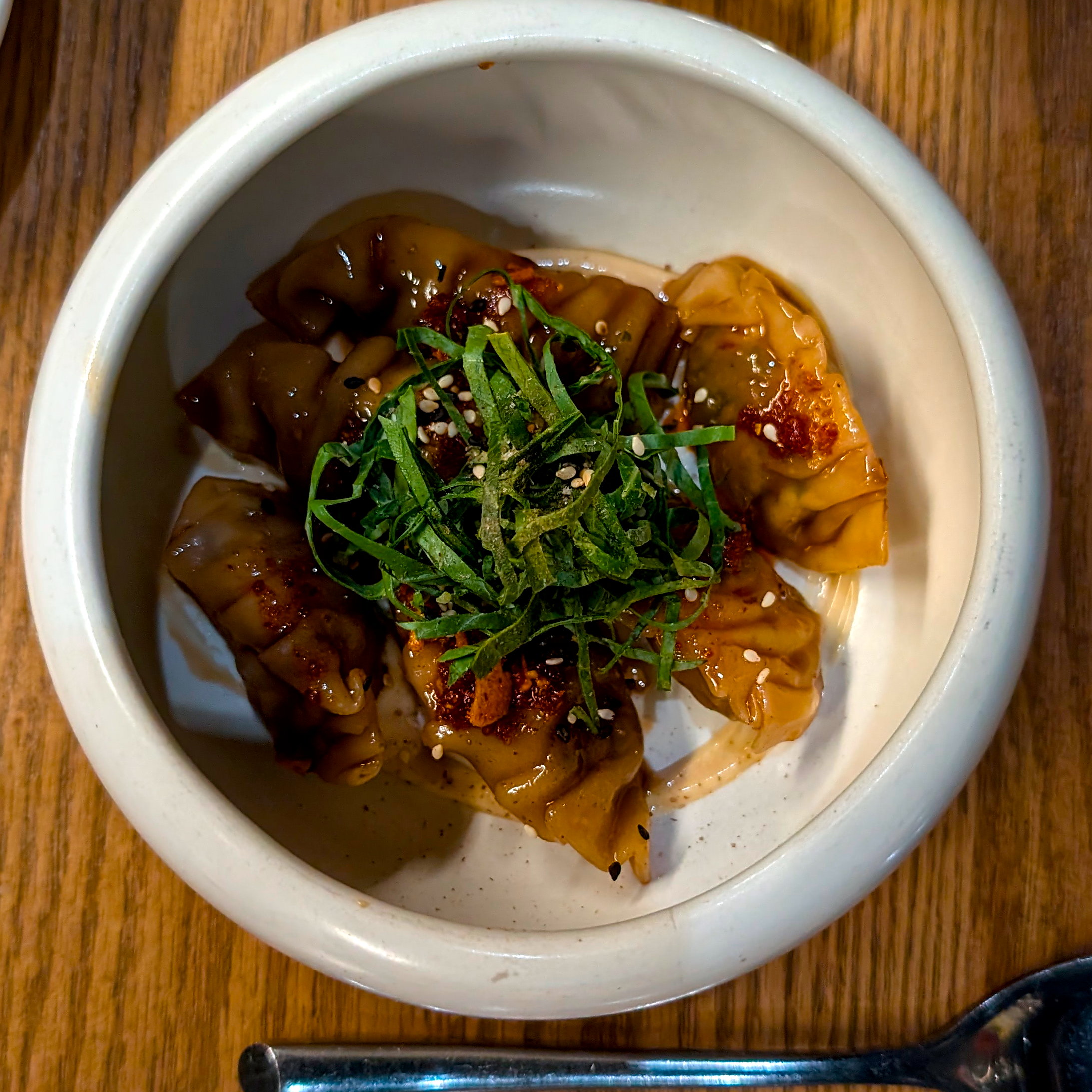 Pork dumplings in a bowl