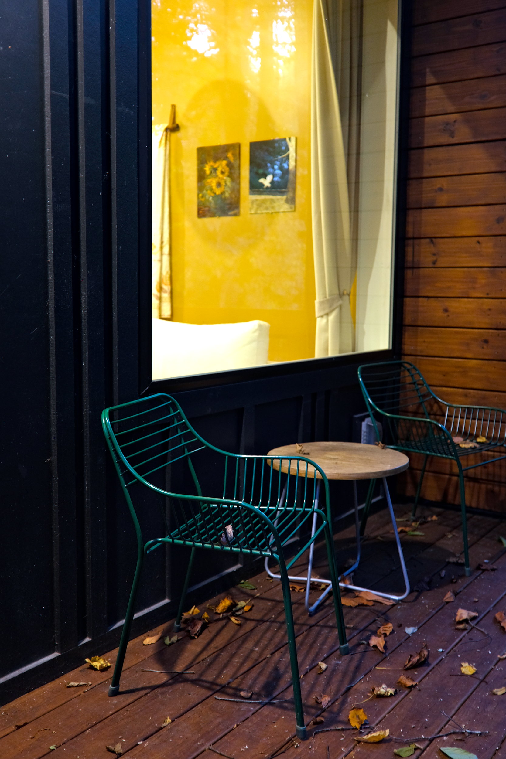 The porch of a cabin at Roamstead