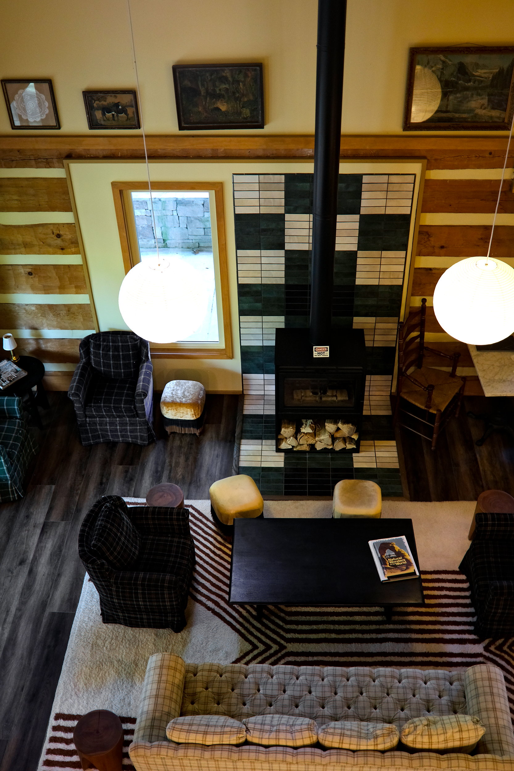 The seating area in the lodge at Roamstead
