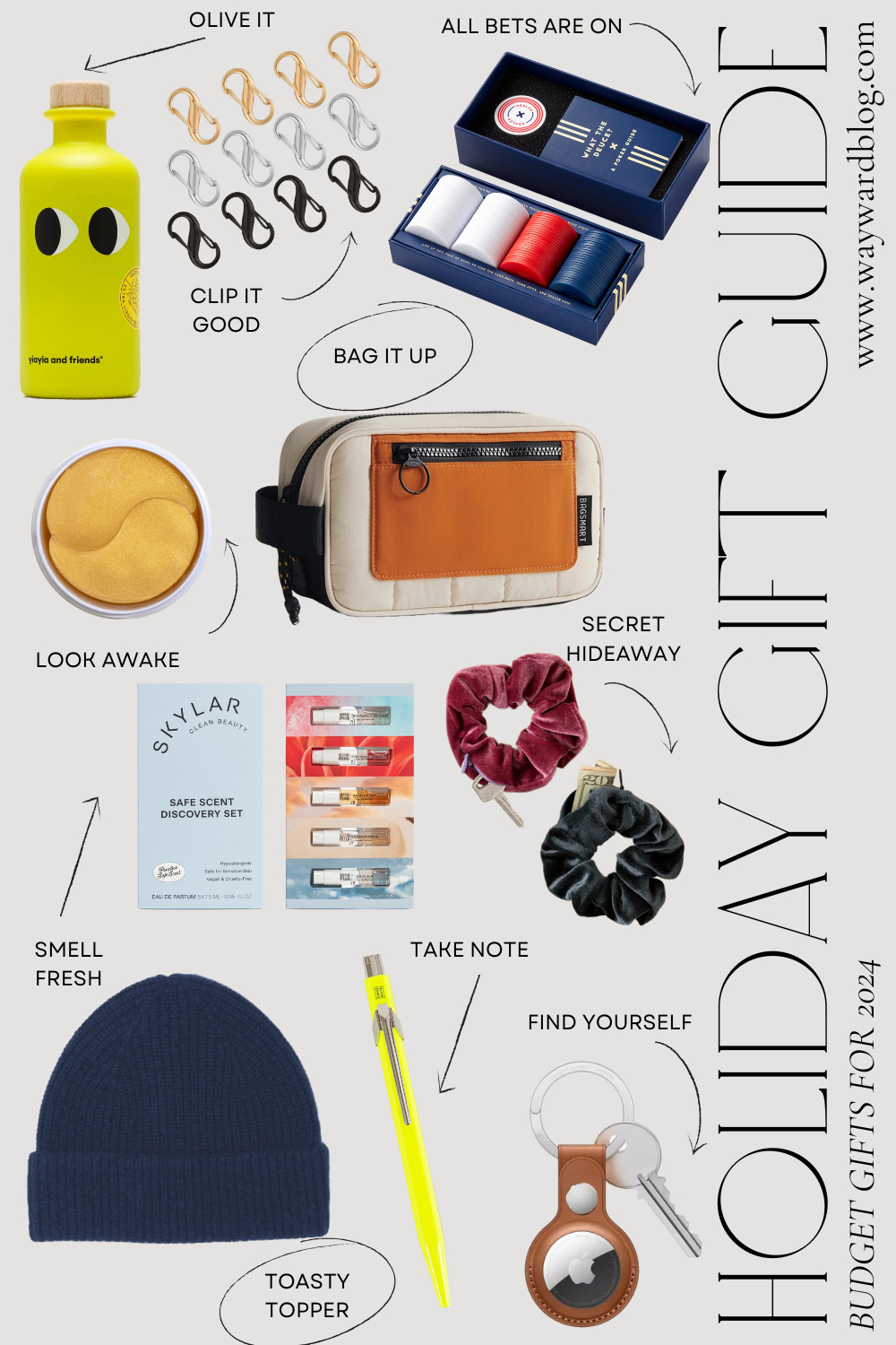 A collage of travel gifts under $30