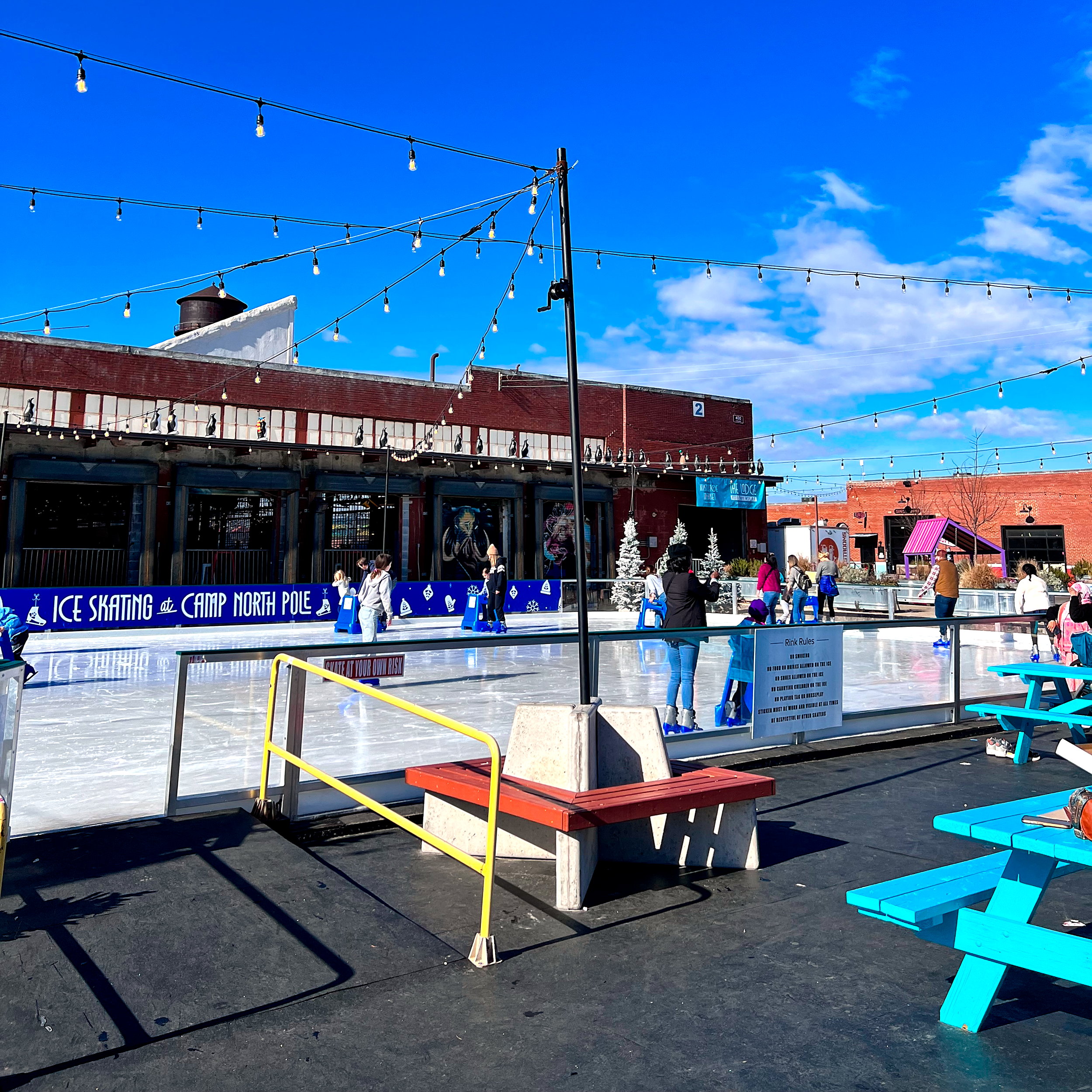 People ice skate at Camp North End