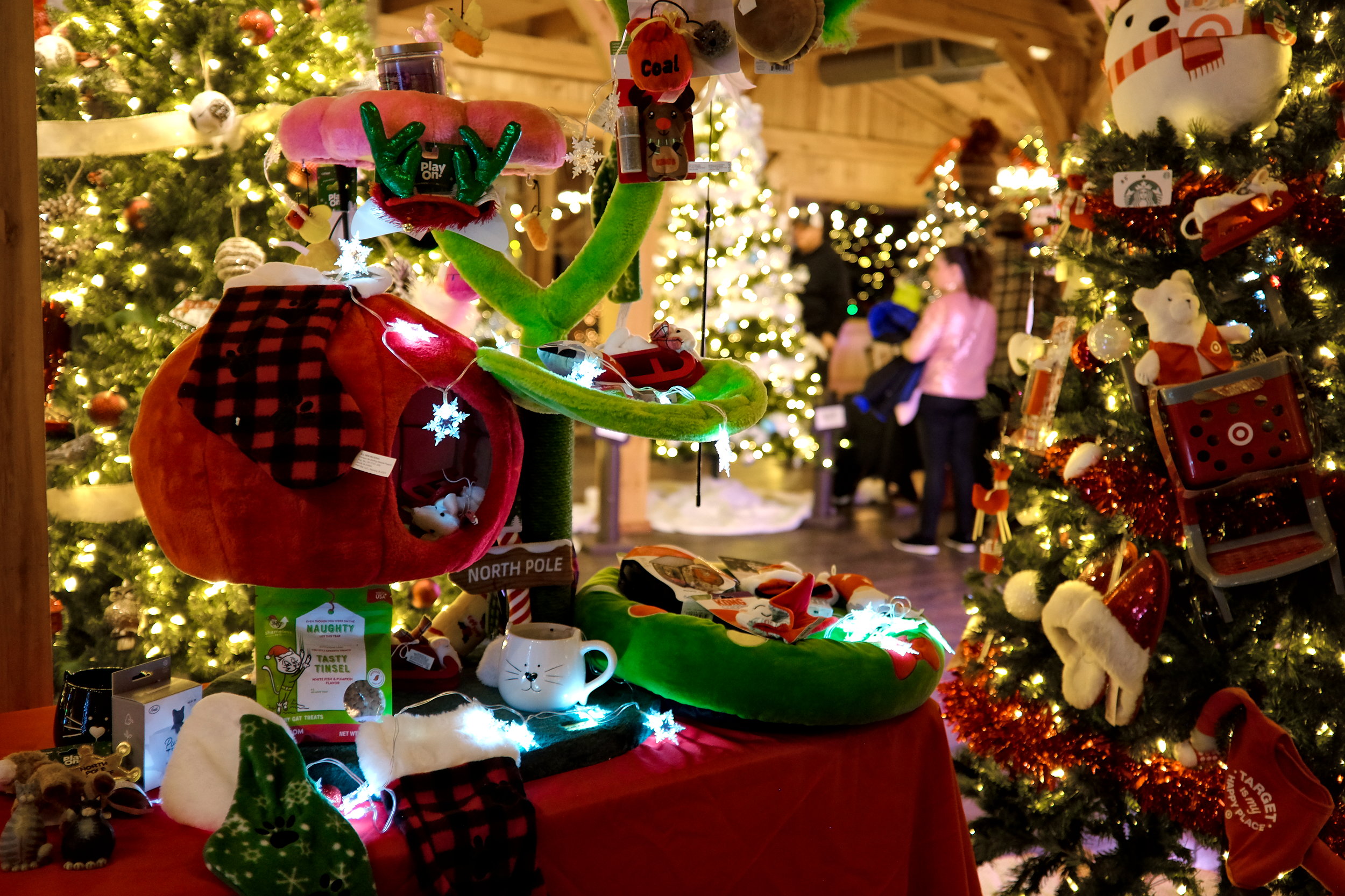 The "cat tree" at The Chickadee Hill Farms Annual Tree Festival