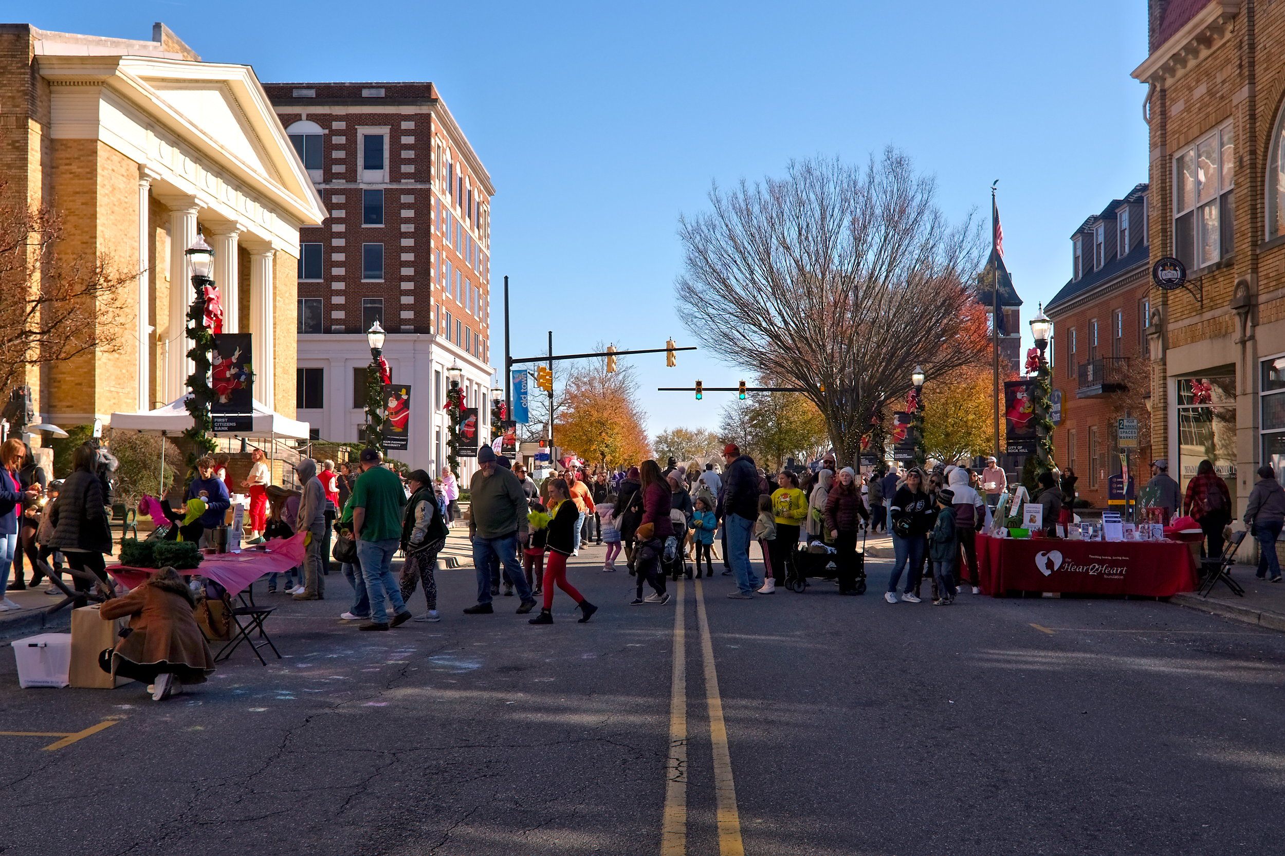 A crowd gathers at ChristmasVille in Rock Hill, SC