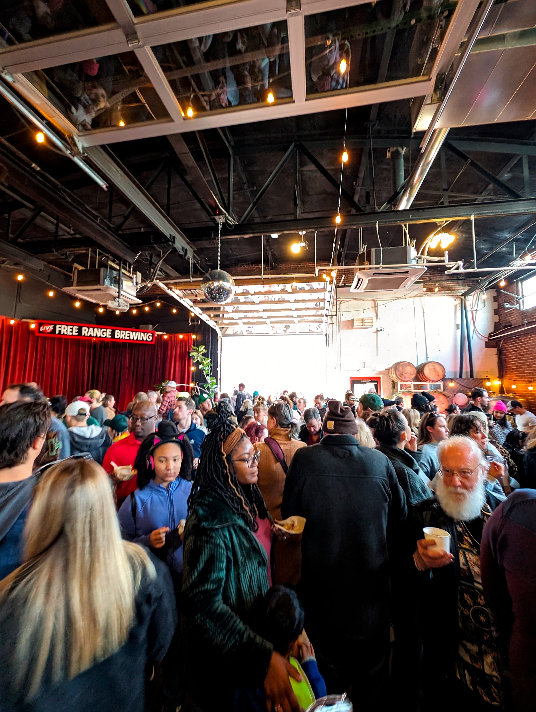 A crowd gathers at Free Soup Day