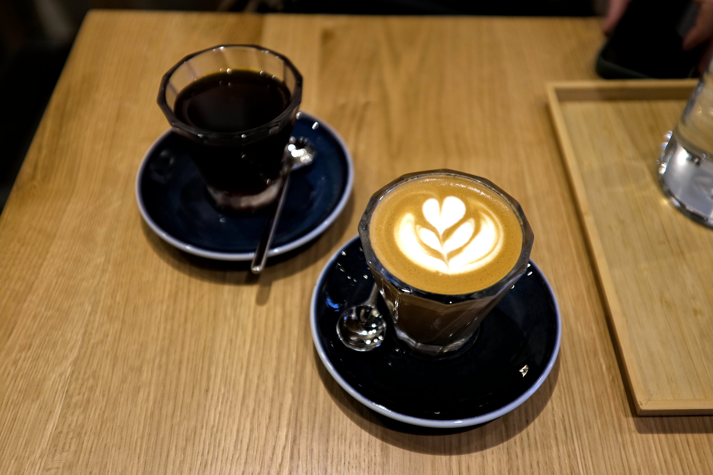 Cups of coffee at Baristas United Coffee Shop