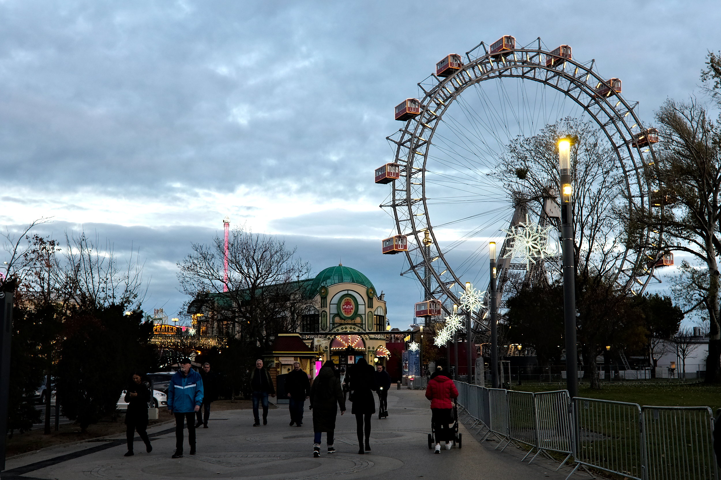 View of attractions at Prater