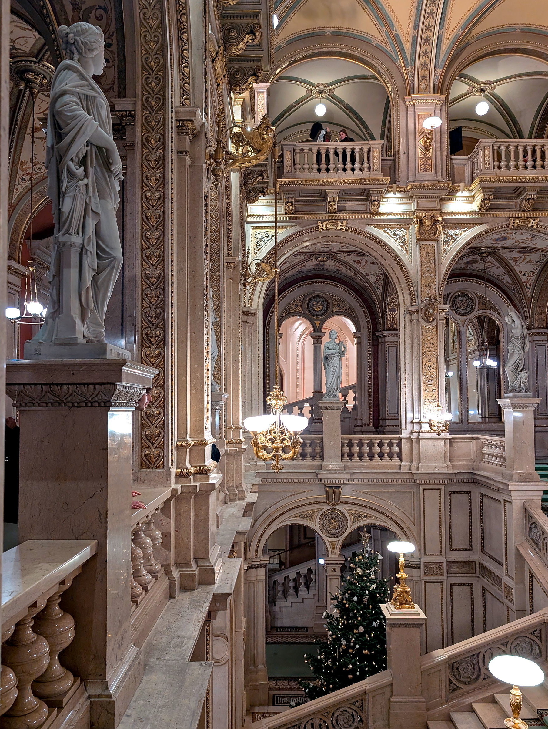 Interior of Wiener Staatsoper and staircase