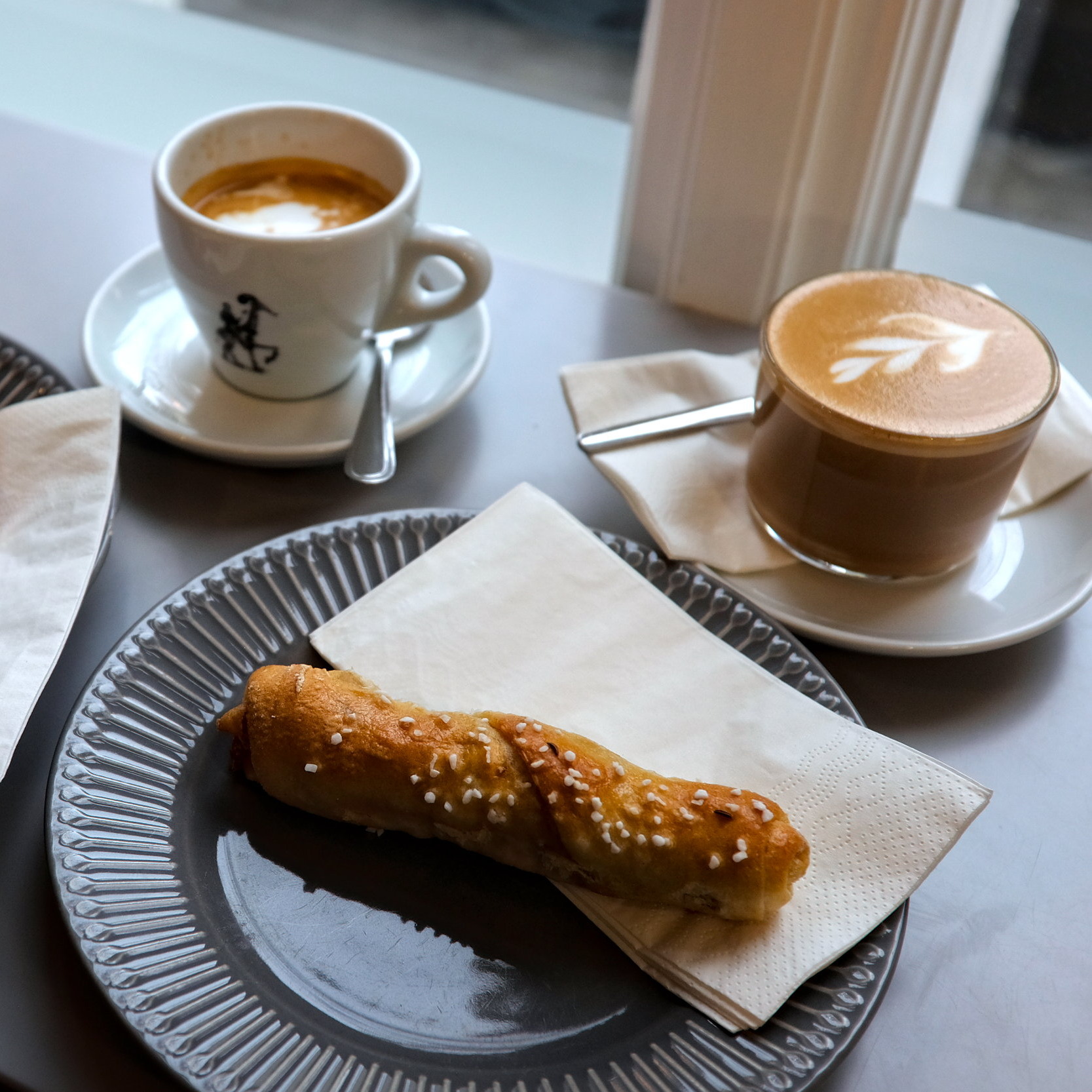 Coffees and a pastry at konzept : greissler