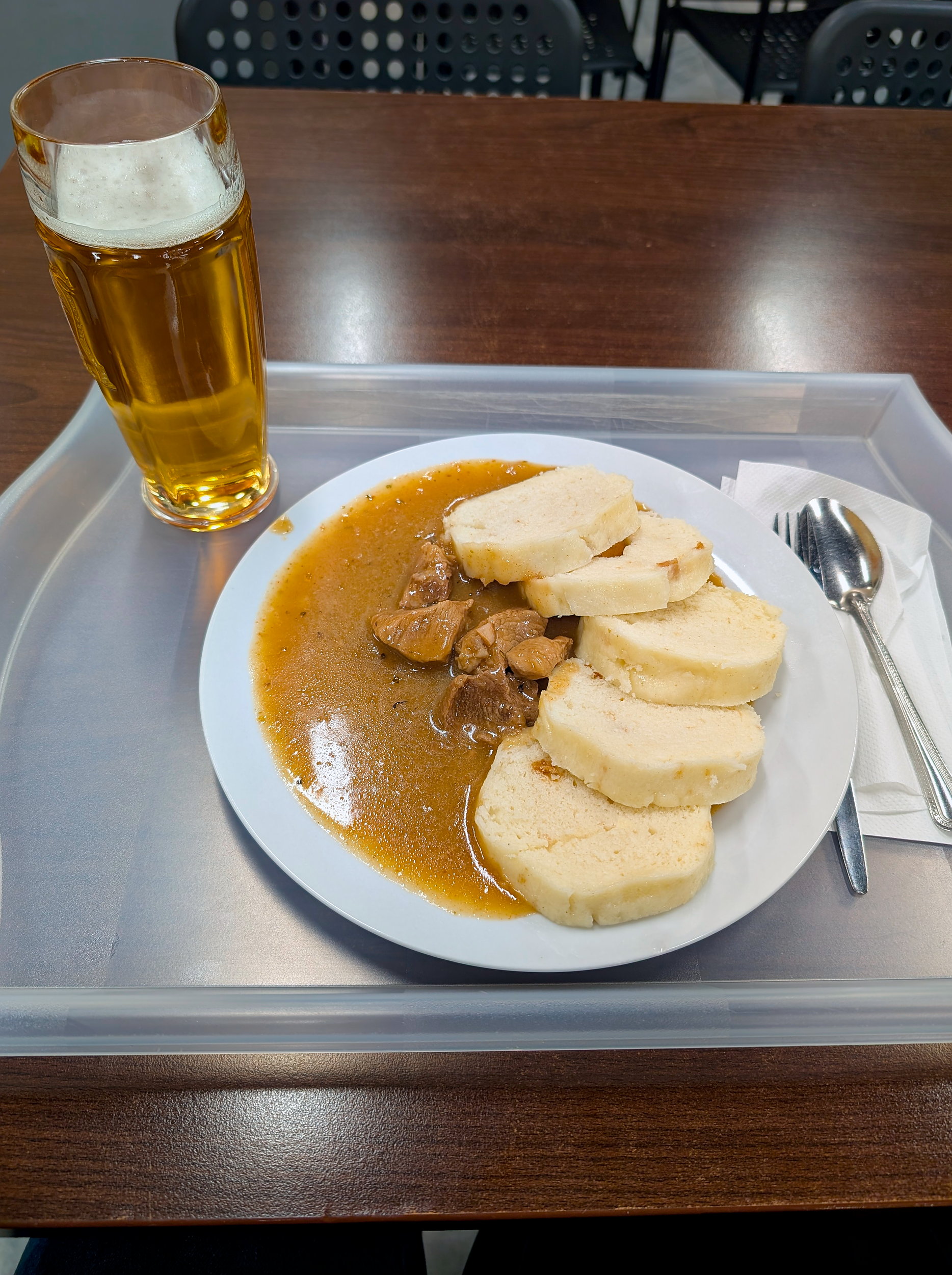 Czech gulas with bread dumplings at Jídelna Světozor