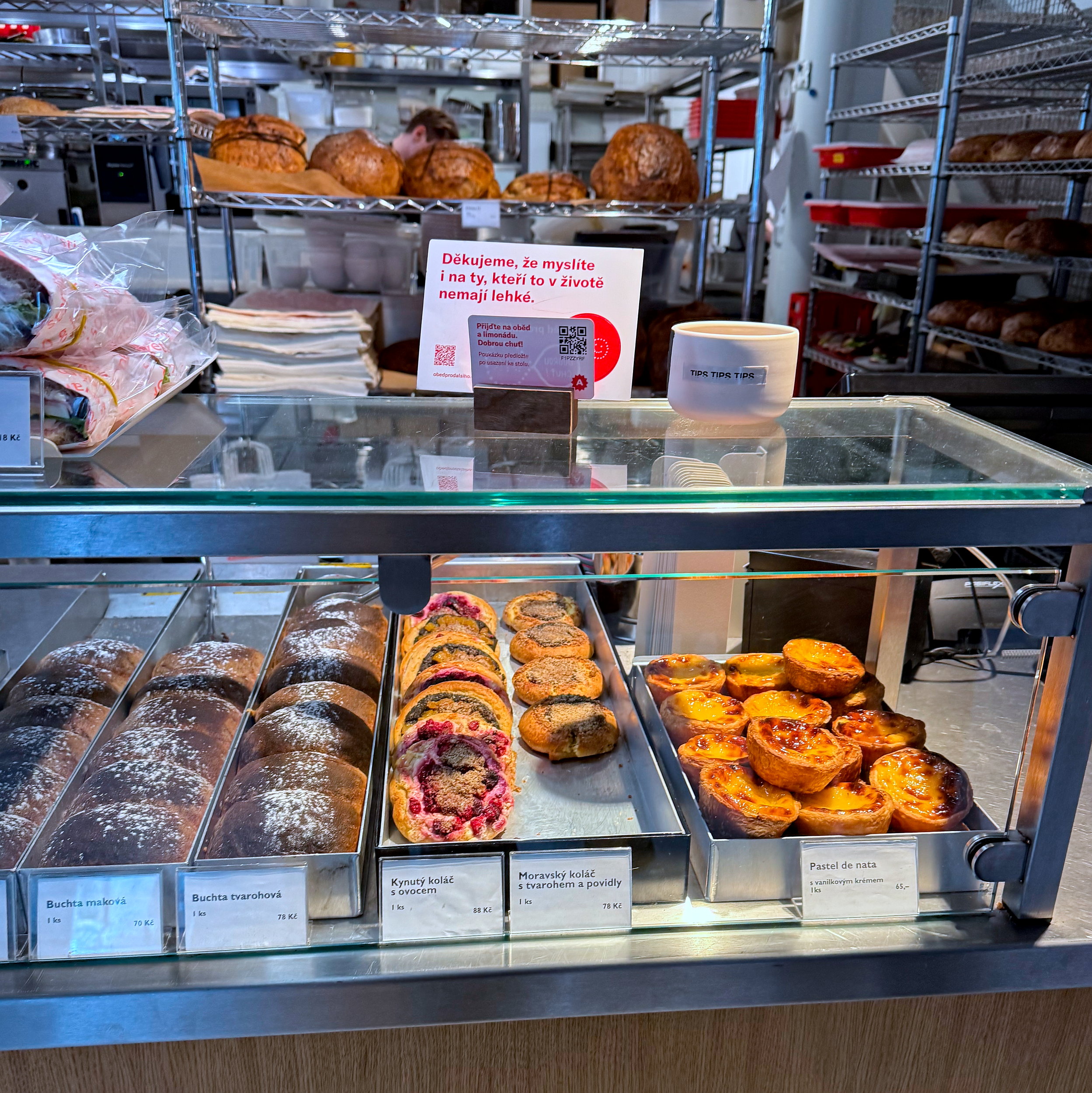 The pastry case at Eska Restaurant and Bakery 